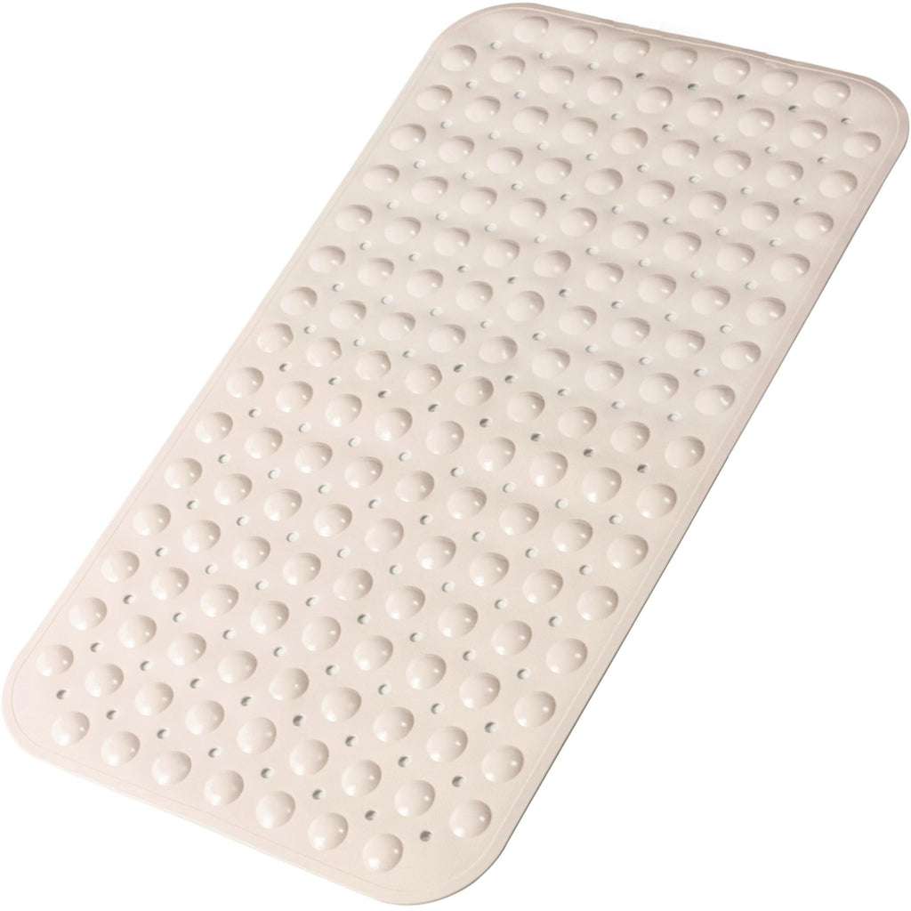 Extra Long Non Slip Bathtub Mat - 40 x 16 Inch Machine Washable Tub Mats with Suction Cups and Drain Holes for Bathroom