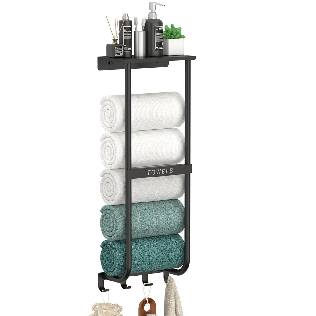 Stainless Steel Wall-Mounted Bathroom Towel Rack and Organizer for Rolled Towels, Ideal for Modern Small Bathrooms with Limited Space, Sleek and Chic Sliver Design.