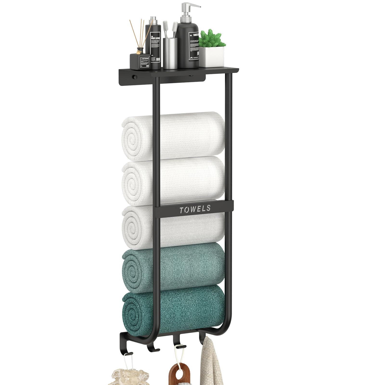 Stainless Steel Wall-Mounted Bathroom Towel Rack and Organizer for Rolled Towels, Ideal for Modern Small Bathrooms with Limited Space, Sleek and Chic Sliver Design.