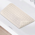 Non Slip Shower Mats for Inside Shower 15 x 27.5 Inch, TPE Bathtub Mat Non-Slip, Bath Mat for Tub with Suction Cups, Drain Holes Bath Tub Mat for Bathroom (Beige)