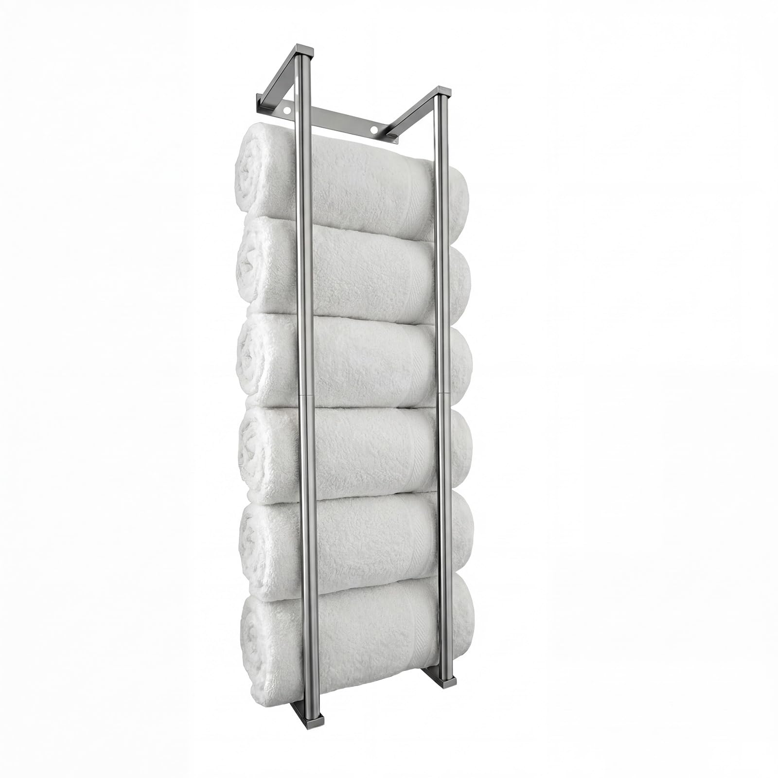 Bathroom Towel Storage Rack,28 Inch Stainless Steels Towel Racks for Bathroom, Wall Mounted Organizers and Storage Shelves for Bathroom,Brushed Silver