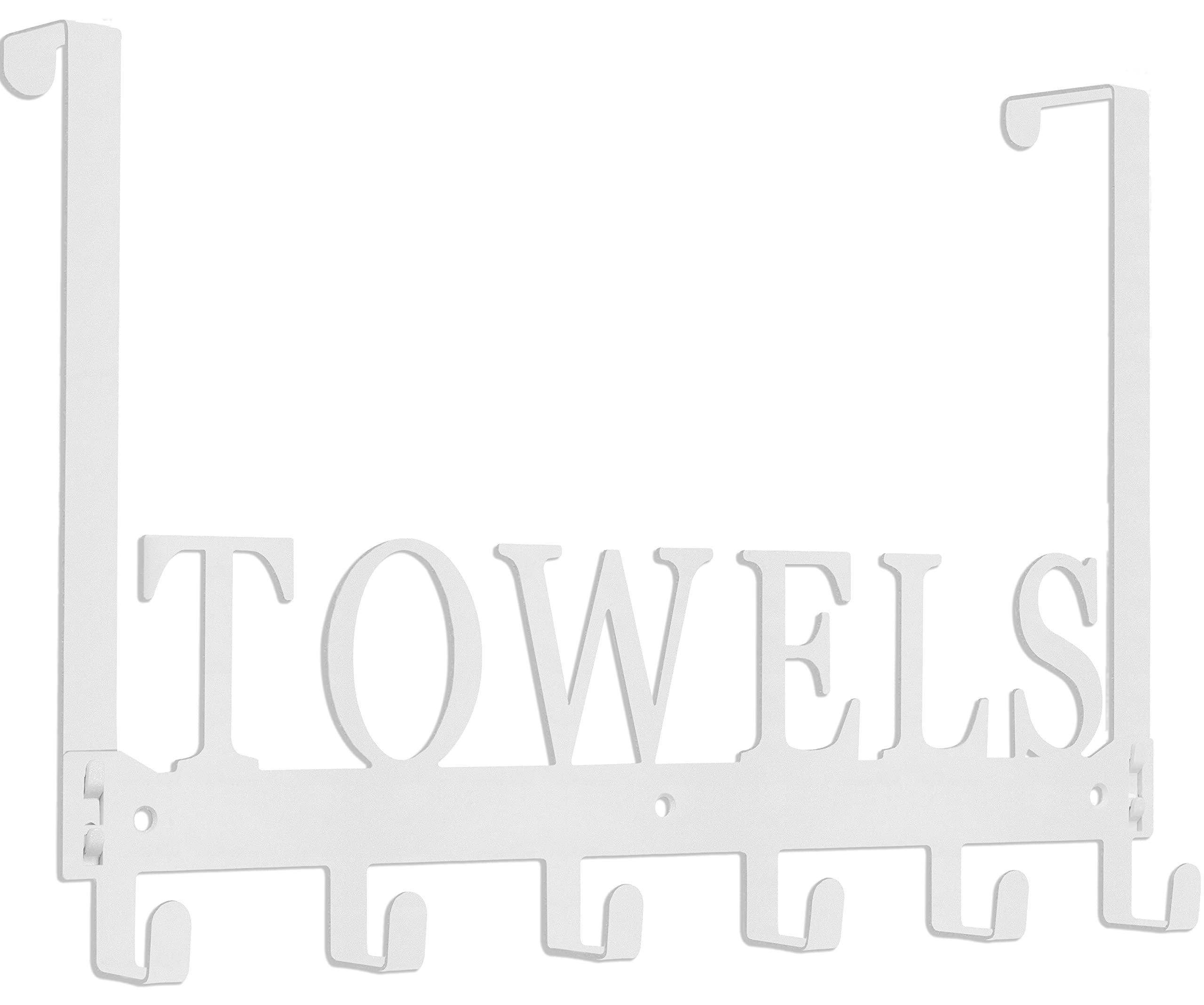 Kuhome Over The Door Hooks, Towel Holder for Bathroom, Door Mount Towel Rack Towel Hooks for Bedroom Beach Towels Bathrobe Wall Mount Hang on The Door Cabinet Cupboard Metal Sandblasted (Black)