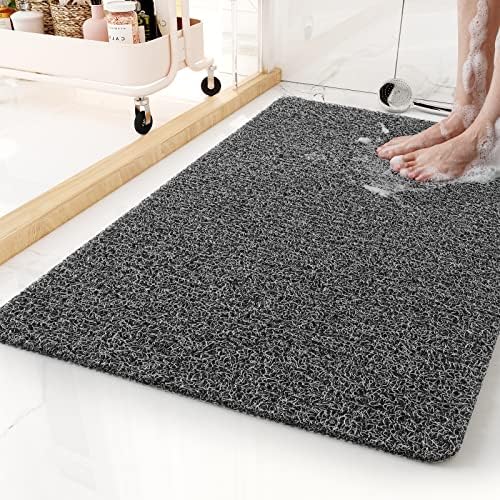 Non-Slip Bathtub Mat, 16x24 Inch, Shower Mats for Bath Tub, PVC Loofah Bathroom Mats for Wet Areas, Quick Drying Foot Scrubber Mat