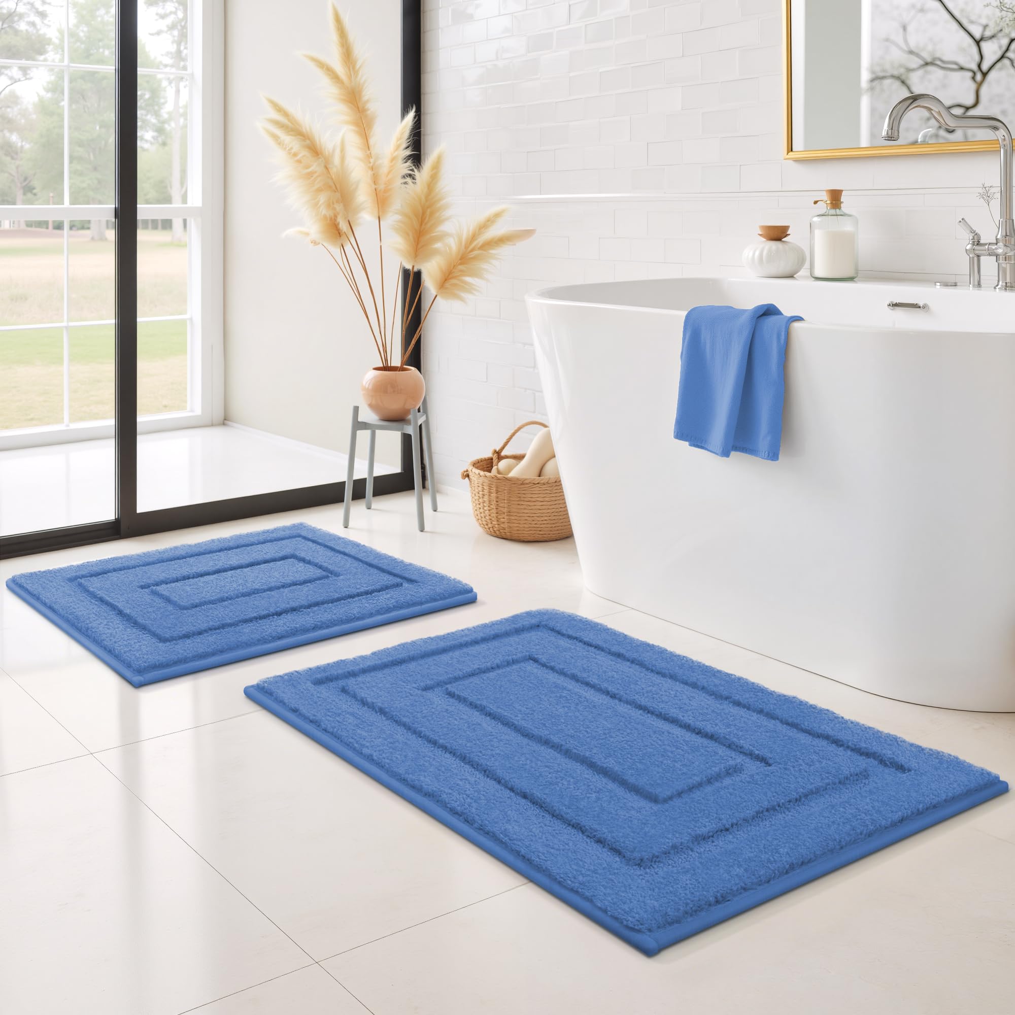 GRANNY SAYS Gray Bathroom Rugs, Bath Mats for Bathroom Non-Slip, Super Soft and Water Absorbent, Microfiber Bath Rugs, Machine Wash Dry, Bath Rugs for Floor, Tub and Shower, 16" x 24"