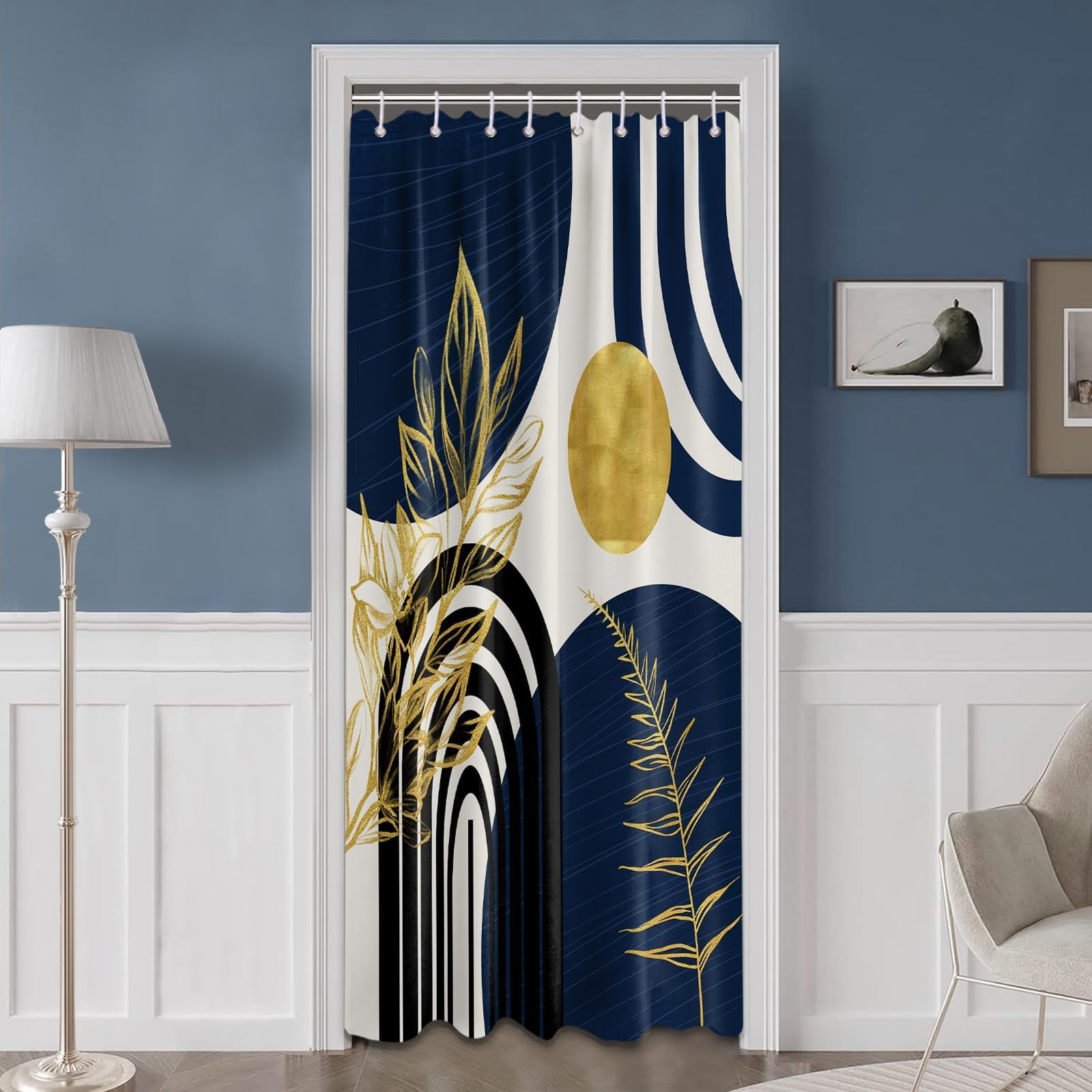 Mid Century Modern Black and Brown Shower Curtain Boho Beige and Dark Tan Gold Shower Curtains for Mens Bathroom Decor Sets, Waterproof Cloth Fabric with Hooks, 70x72in