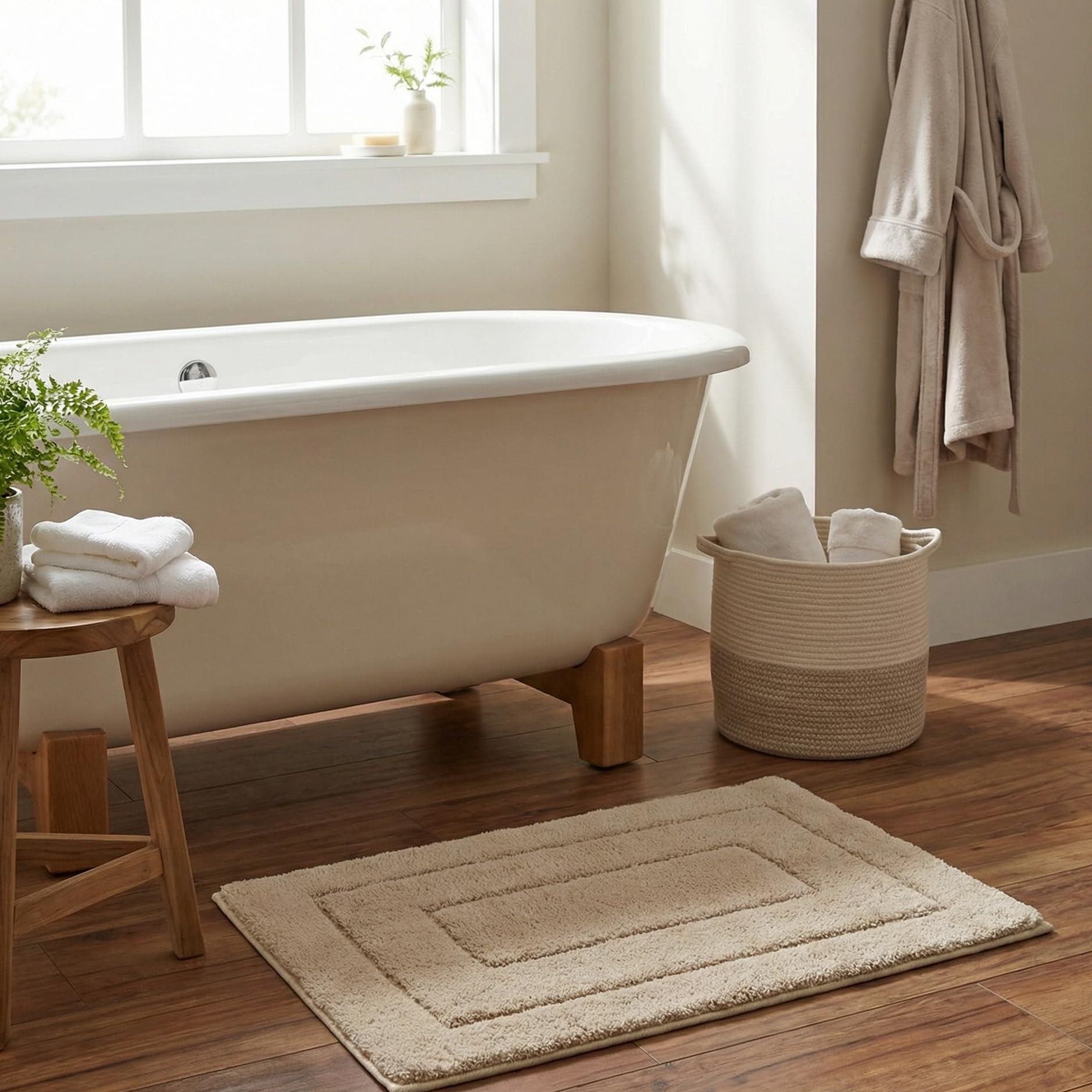 GRANNY SAYS Gray Bathroom Rugs, Bath Mats for Bathroom Non-Slip, Super Soft and Water Absorbent, Microfiber Bath Rugs, Machine Wash Dry, Bath Rugs for Floor, Tub and Shower, 16" x 24"