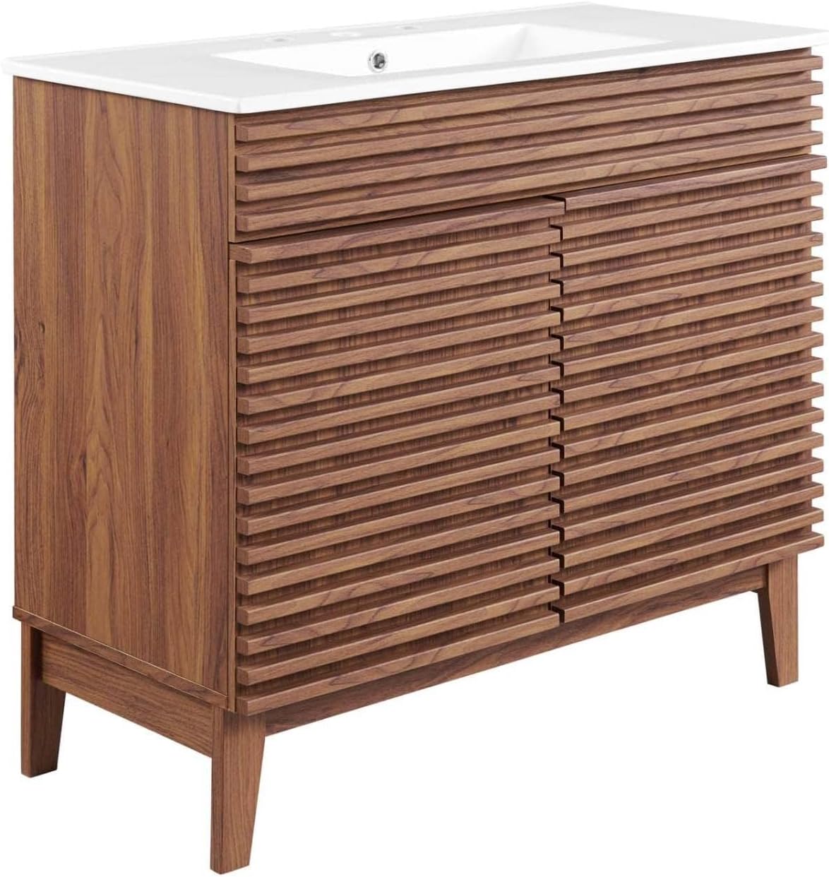 Modway Render 36" Bathroom Vanity in Walnut White
