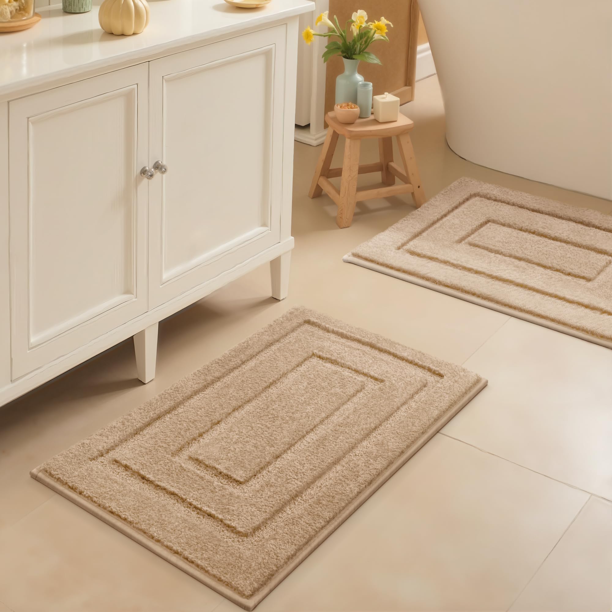 GRANNY SAYS Gray Bathroom Rugs, Bath Mats for Bathroom Non-Slip, Super Soft and Water Absorbent, Microfiber Bath Rugs, Machine Wash Dry, Bath Rugs for Floor, Tub and Shower, 16" x 24"