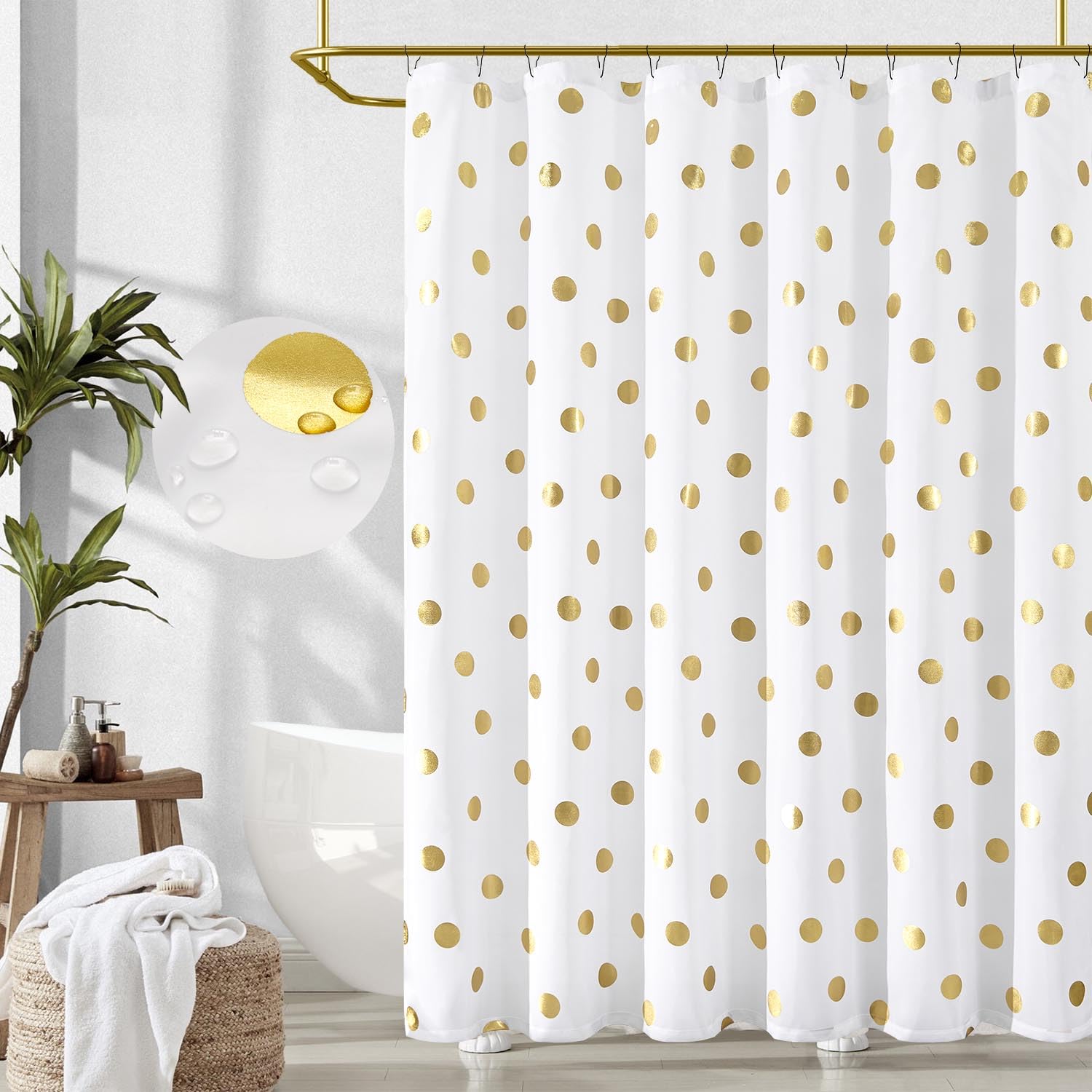 jinchan Black and White Shower Curtain for Bathroom Modern Farmhouse Striped Waterproof Fabric Shower Curtain Set with 12 Hooks Machine Washable 70x72 Inches