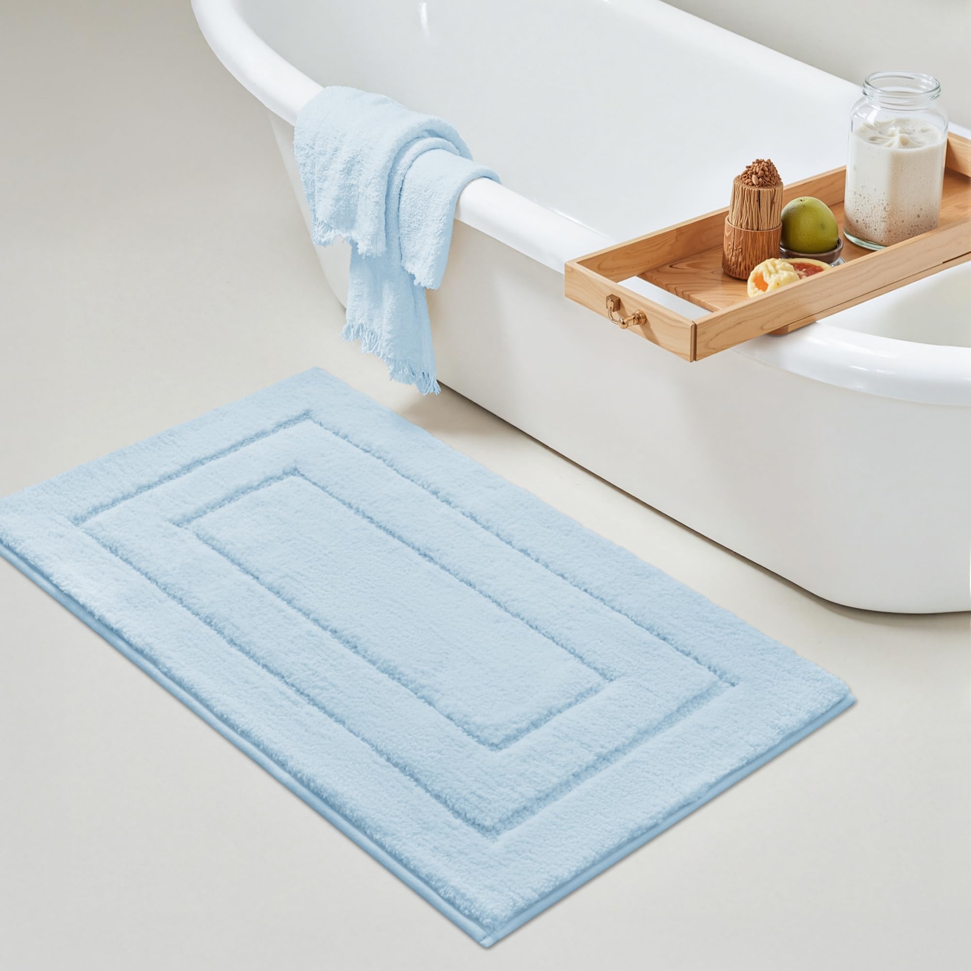 GRANNY SAYS Gray Bathroom Rugs, Bath Mats for Bathroom Non-Slip, Super Soft and Water Absorbent, Microfiber Bath Rugs, Machine Wash Dry, Bath Rugs for Floor, Tub and Shower, 16" x 24"