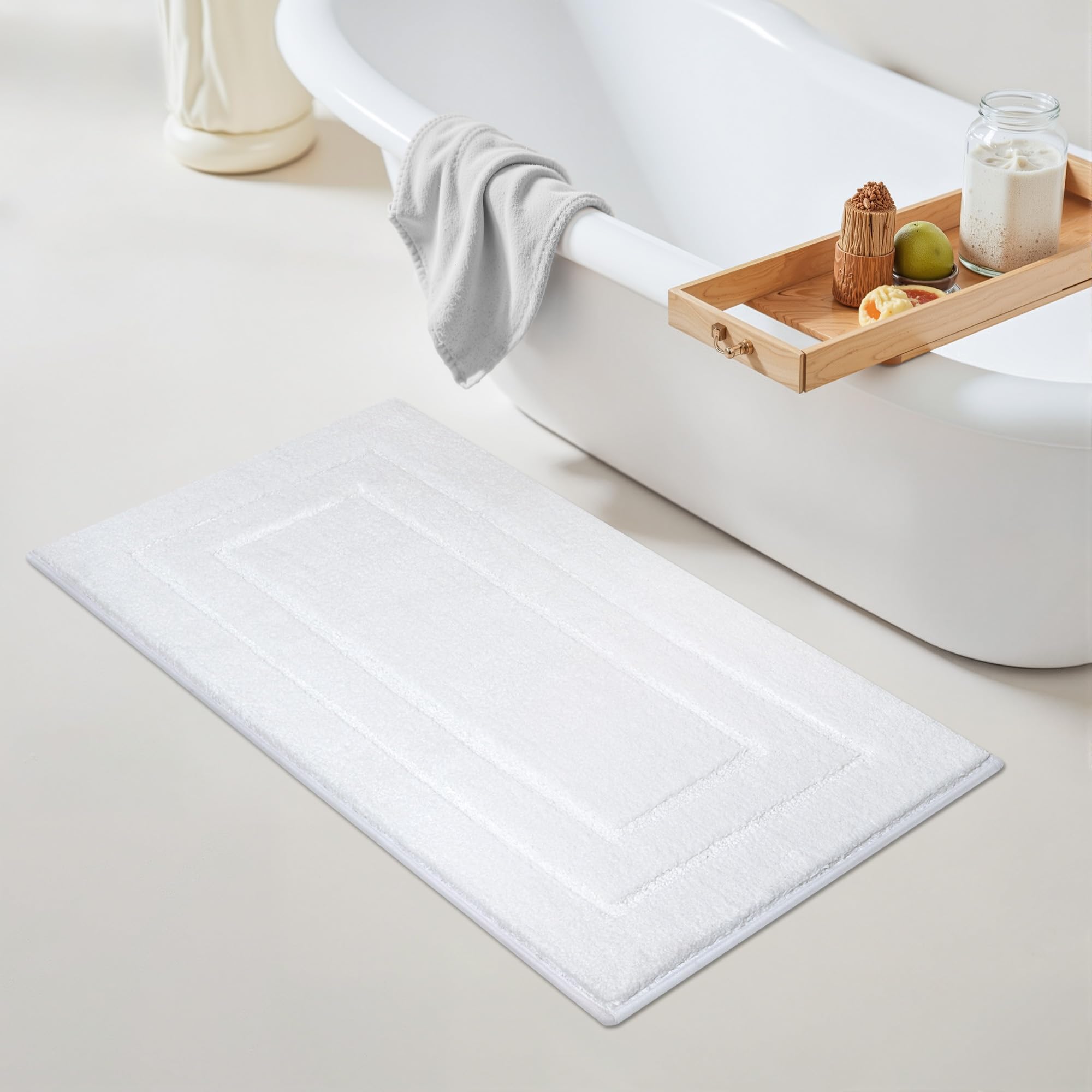 GRANNY SAYS Gray Bathroom Rugs, Bath Mats for Bathroom Non-Slip, Super Soft and Water Absorbent, Microfiber Bath Rugs, Machine Wash Dry, Bath Rugs for Floor, Tub and Shower, 16" x 24"