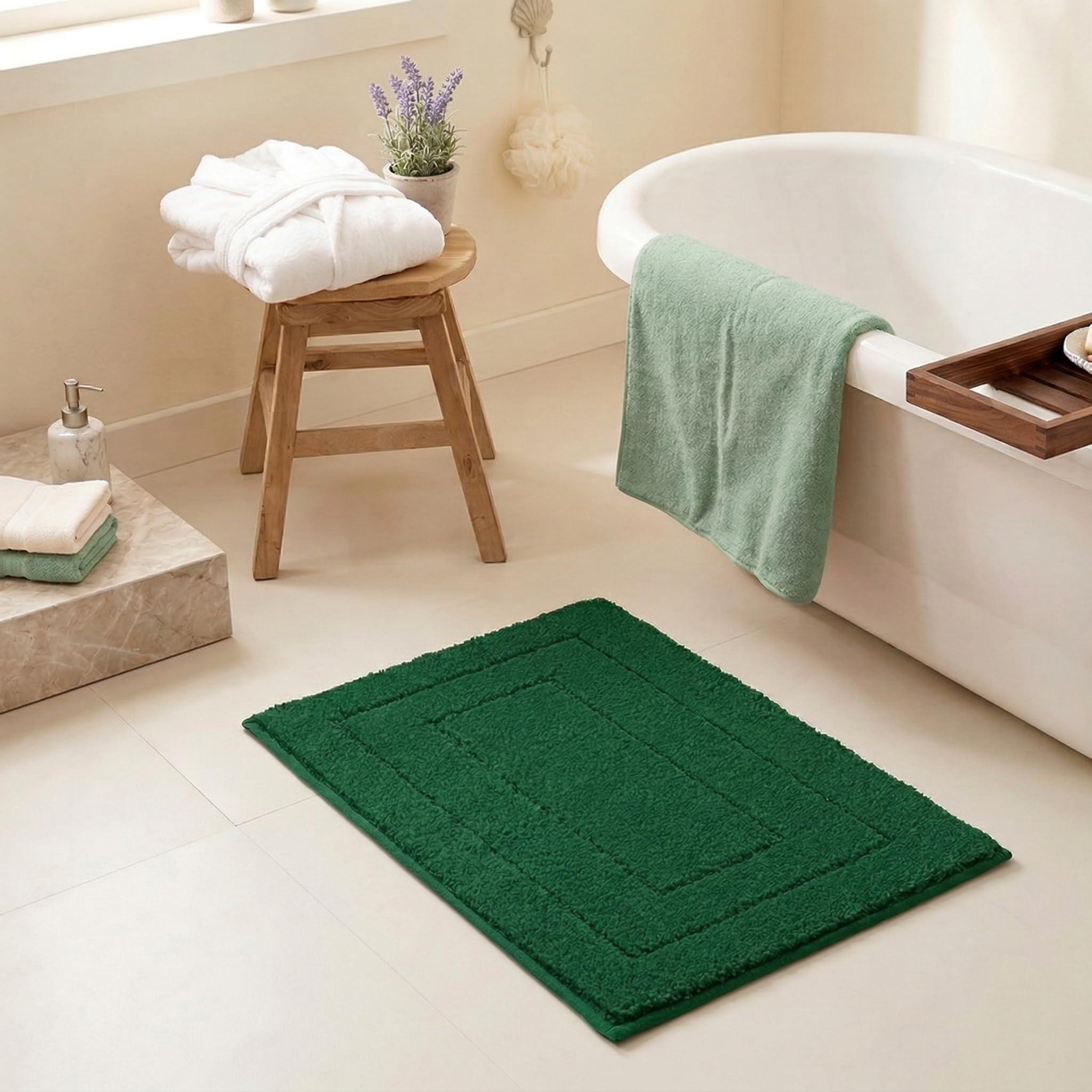GRANNY SAYS Gray Bathroom Rugs, Bath Mats for Bathroom Non-Slip, Super Soft and Water Absorbent, Microfiber Bath Rugs, Machine Wash Dry, Bath Rugs for Floor, Tub and Shower, 16" x 24"