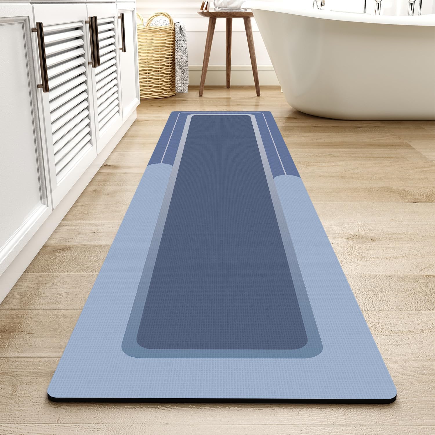 MontVoo-Bath Mat-Bathroom Mat Rug Non Slip Super Absorbent Stain Resistant Quick Dry Thin Bath Rug-Bath Mats for Bathroom Floor Bathtub Vanity-Bathmat Bath Rug Easy Care-17"x27" Grey