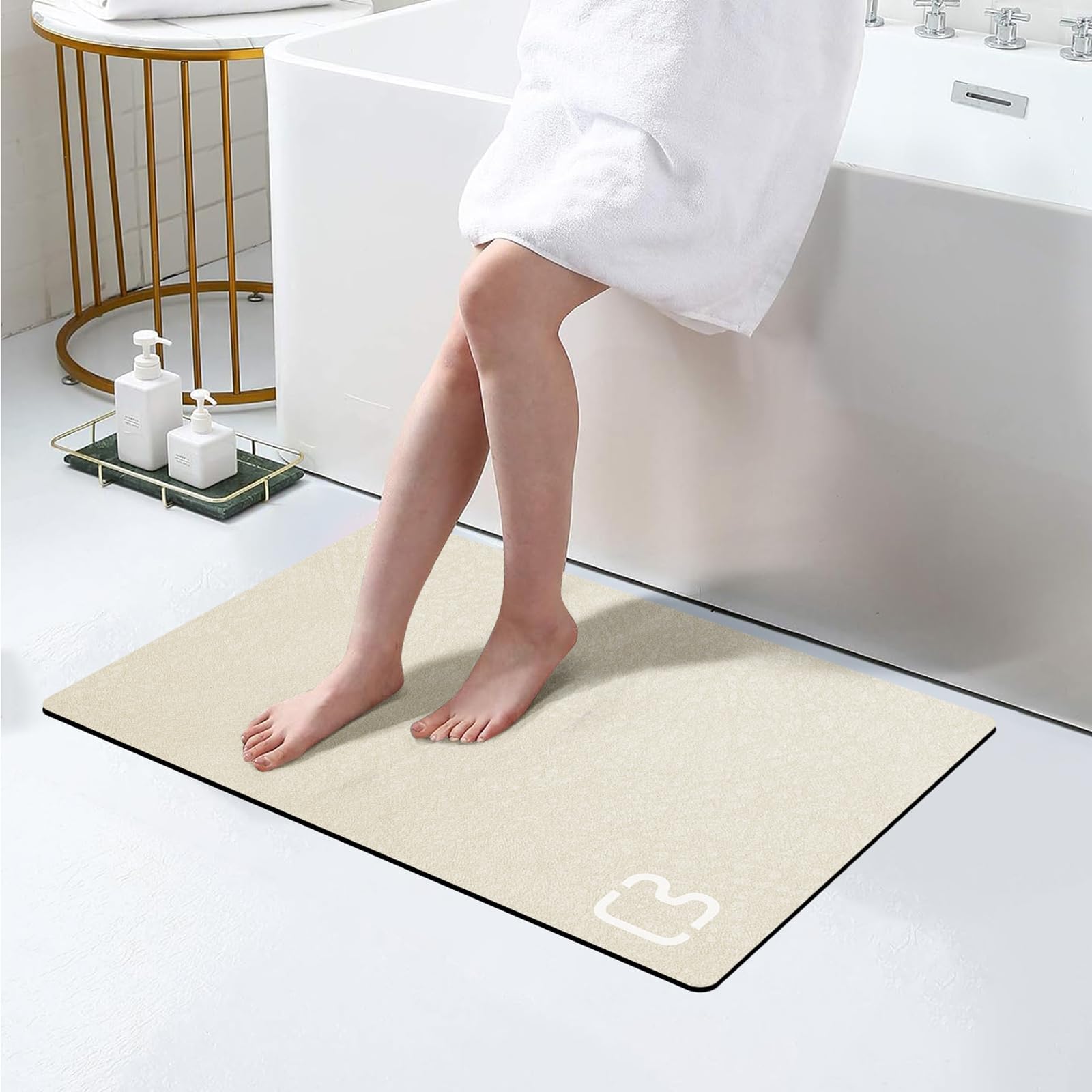 Bathroom Runner Mat Rugs Long Diatomite Stone Bath Mat Large Super Absorbent Diatomaceous Earth Bath Mat Non Slip Rubber Backed Fast Dry Shower Mat Thin Bathroom Rugs Floor Mat,15.7"x47.2",Grey