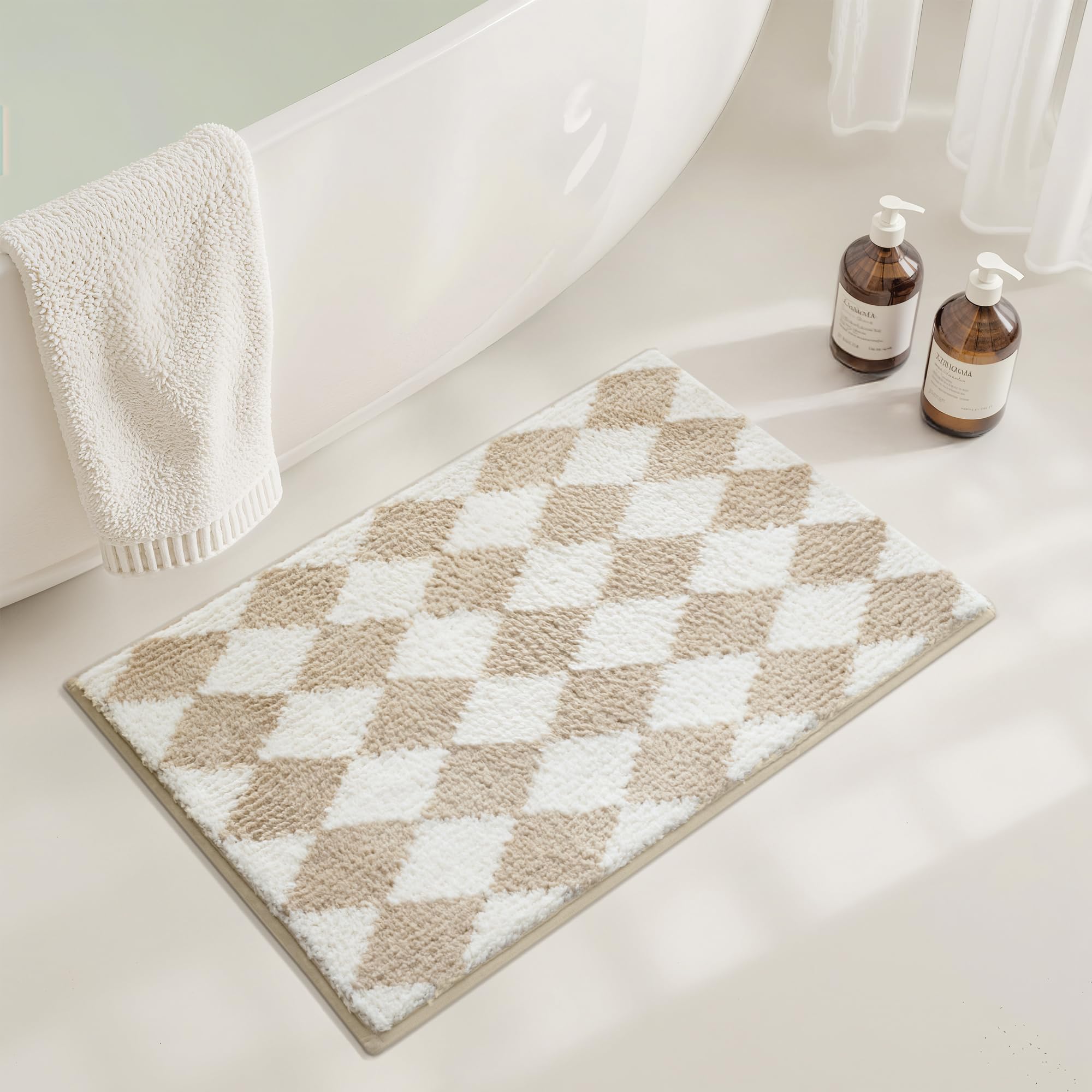 GRANNY SAYS Gray Bathroom Rugs, Bath Mats for Bathroom Non-Slip, Super Soft and Water Absorbent, Microfiber Bath Rugs, Machine Wash Dry, Bath Rugs for Floor, Tub and Shower, 16" x 24"