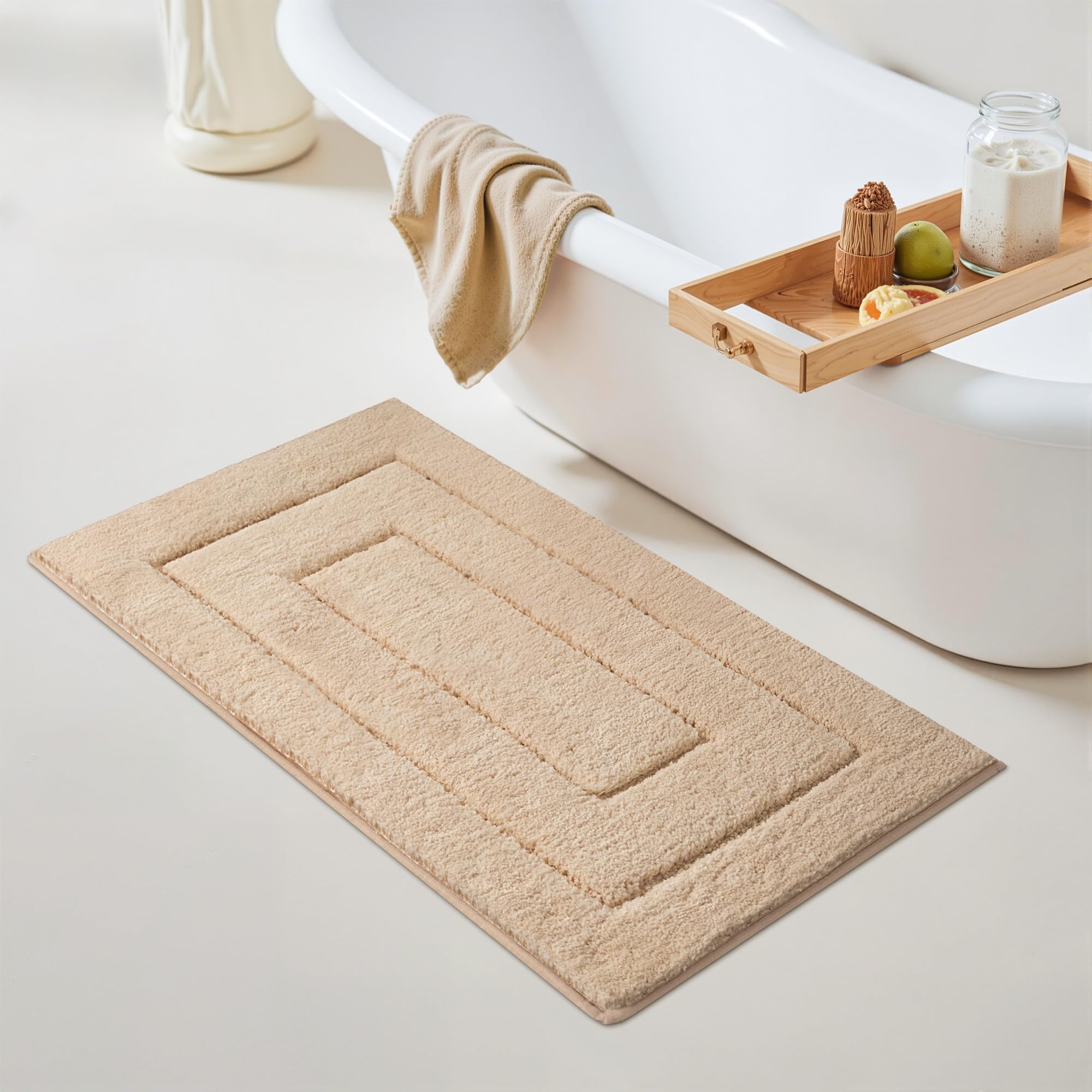 GRANNY SAYS Gray Bathroom Rugs, Bath Mats for Bathroom Non-Slip, Super Soft and Water Absorbent, Microfiber Bath Rugs, Machine Wash Dry, Bath Rugs for Floor, Tub and Shower, 16" x 24"