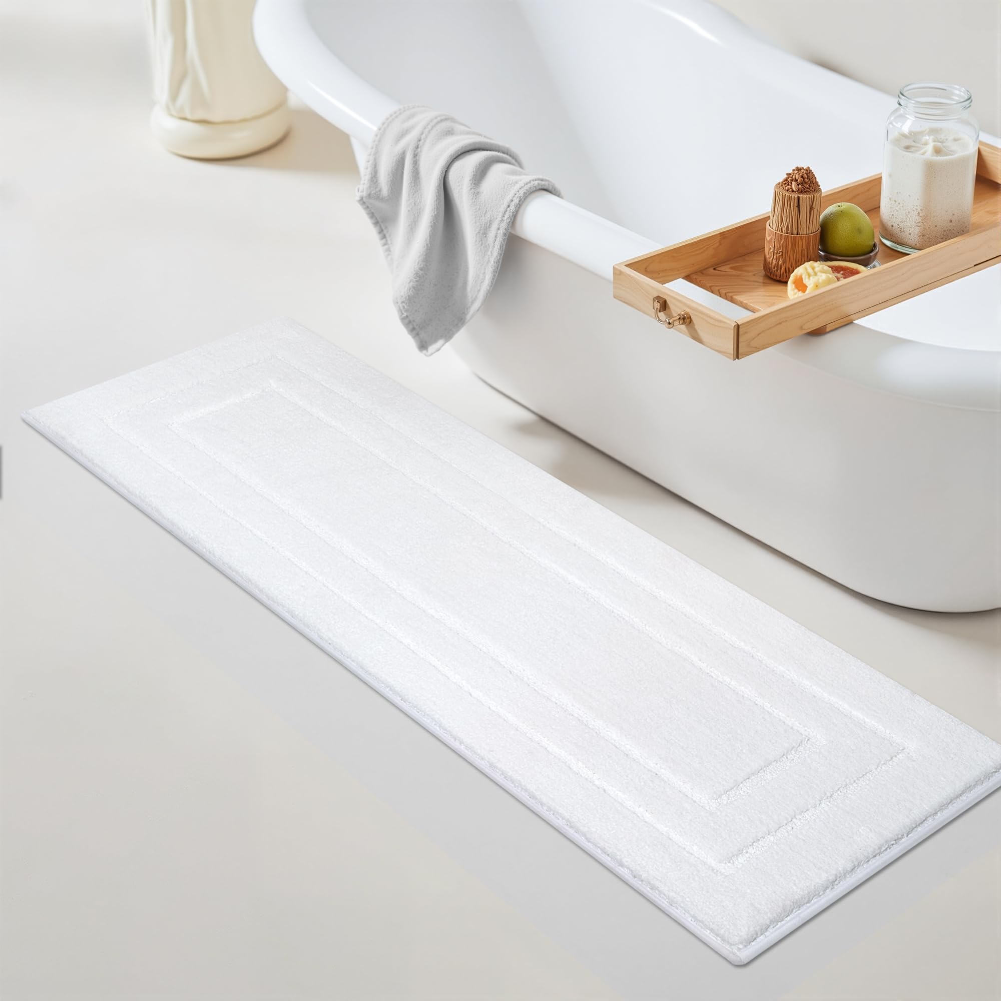 GRANNY SAYS Gray Bathroom Rugs, Bath Mats for Bathroom Non-Slip, Super Soft and Water Absorbent, Microfiber Bath Rugs, Machine Wash Dry, Bath Rugs for Floor, Tub and Shower, 16" x 24"