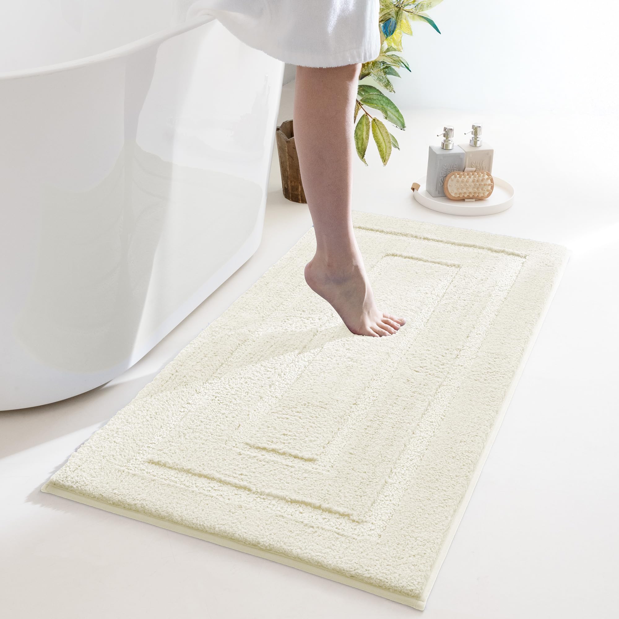 GRANNY SAYS Gray Bathroom Rugs, Bath Mats for Bathroom Non-Slip, Super Soft and Water Absorbent, Microfiber Bath Rugs, Machine Wash Dry, Bath Rugs for Floor, Tub and Shower, 16" x 24"