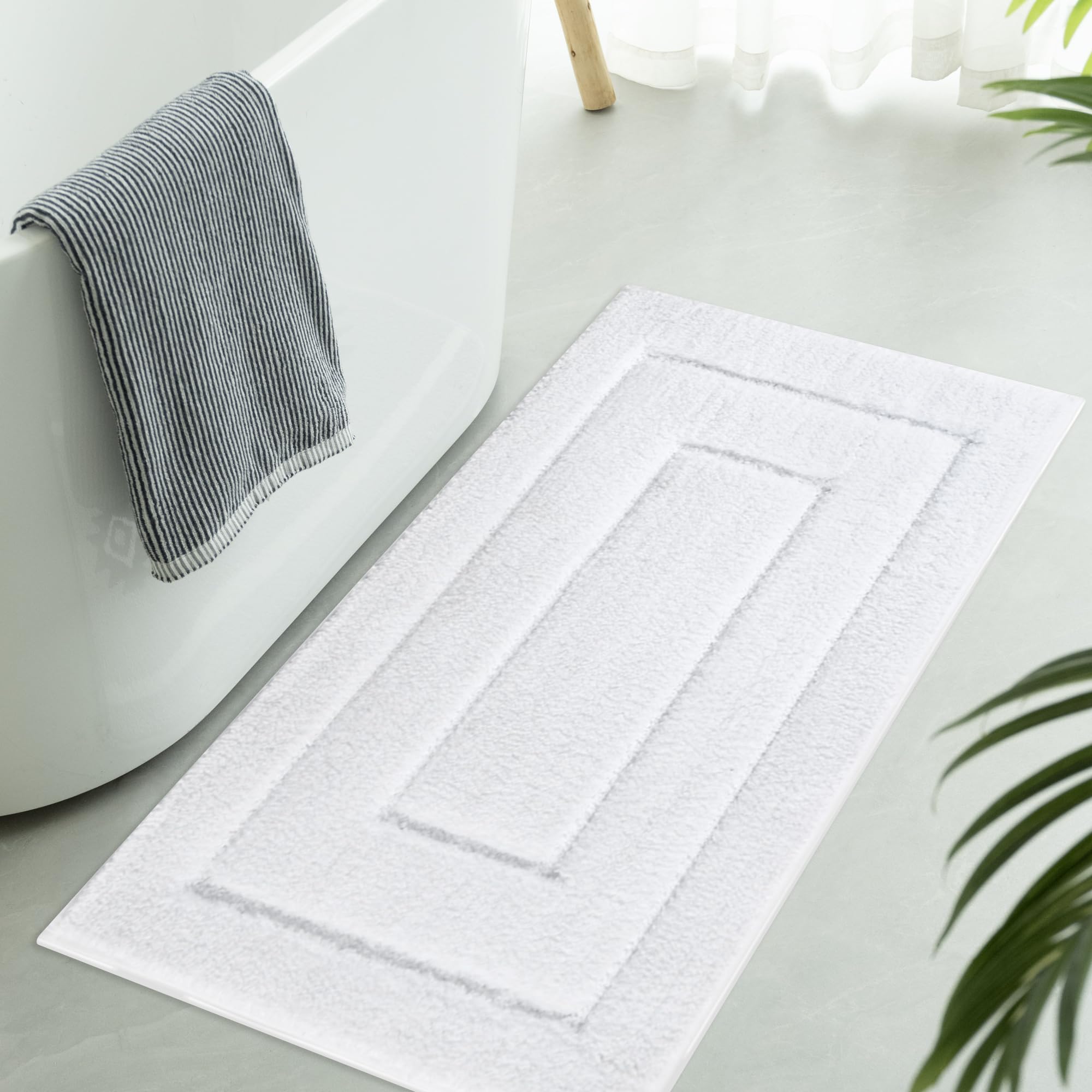 GRANNY SAYS Gray Bathroom Rugs, Bath Mats for Bathroom Non-Slip, Super Soft and Water Absorbent, Microfiber Bath Rugs, Machine Wash Dry, Bath Rugs for Floor, Tub and Shower, 16" x 24"