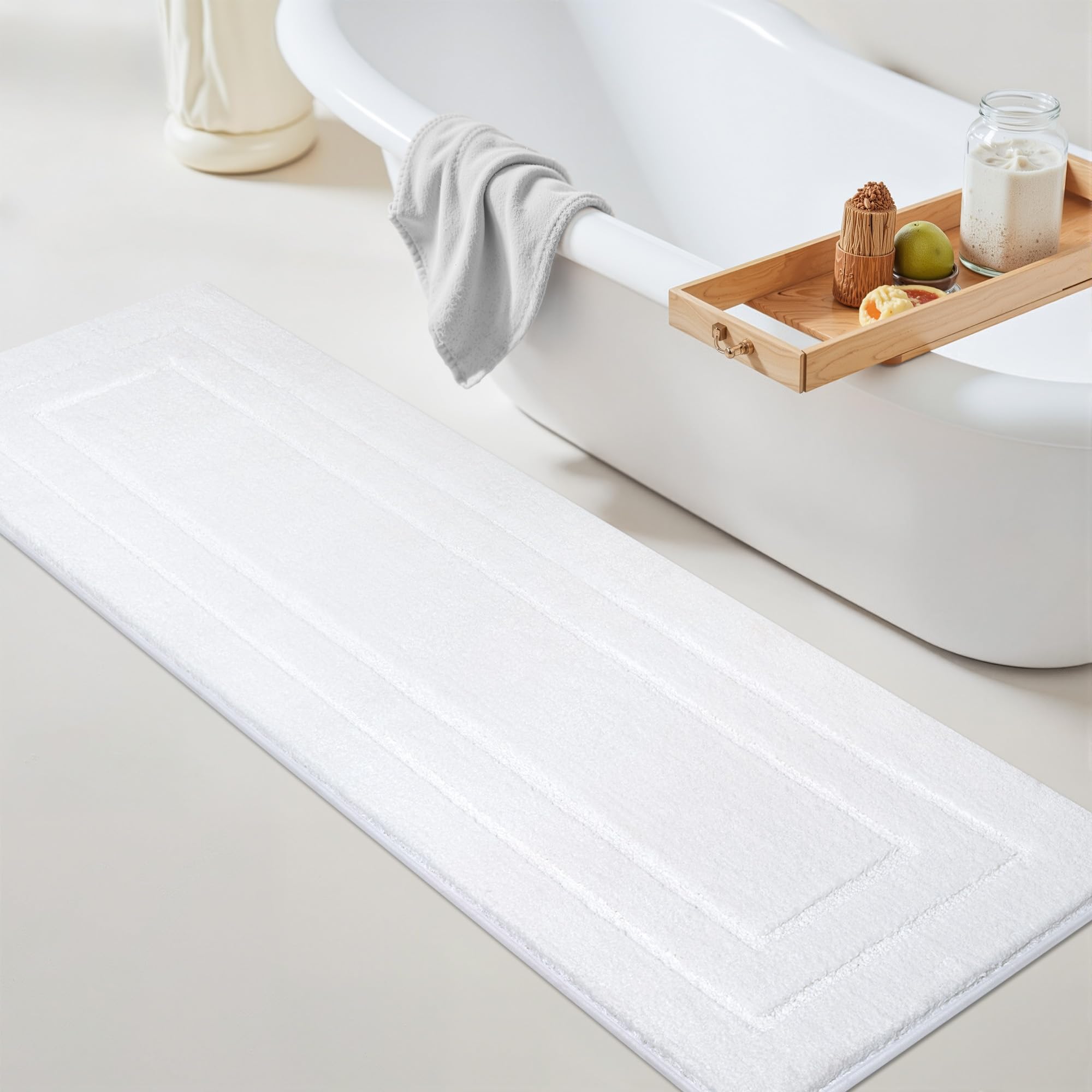 GRANNY SAYS Gray Bathroom Rugs, Bath Mats for Bathroom Non-Slip, Super Soft and Water Absorbent, Microfiber Bath Rugs, Machine Wash Dry, Bath Rugs for Floor, Tub and Shower, 16" x 24"