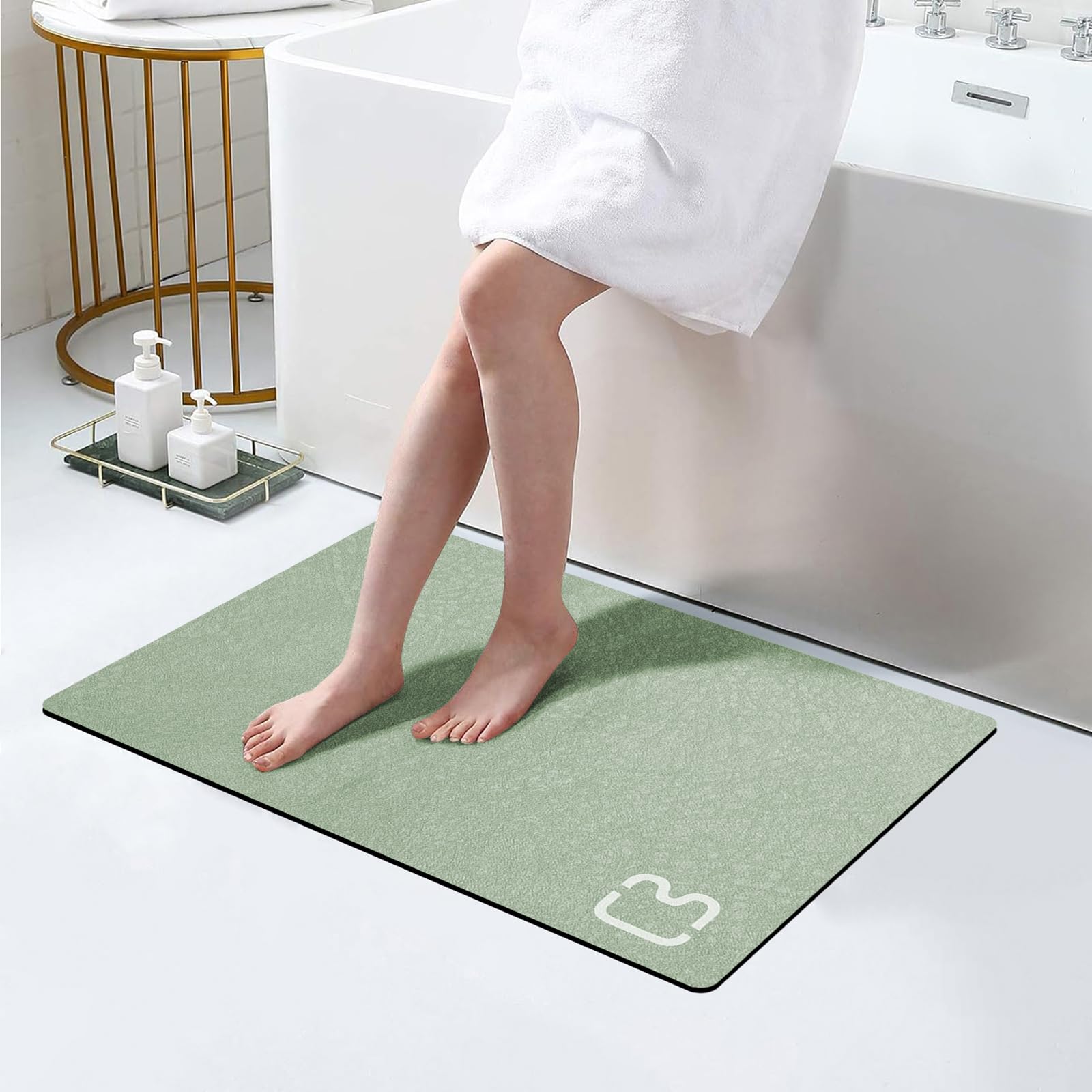 Bathroom Runner Mat Rugs Long Diatomite Stone Bath Mat Large Super Absorbent Diatomaceous Earth Bath Mat Non Slip Rubber Backed Fast Dry Shower Mat Thin Bathroom Rugs Floor Mat,15.7"x47.2",Grey