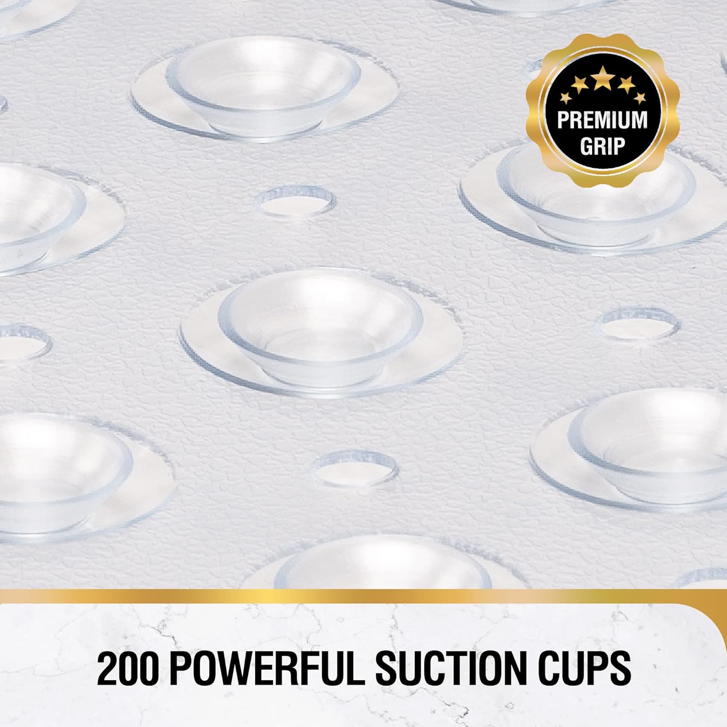 HITSLAM Bath Mat for Tub, Non Slip Bathtub Mat, 40 x 16 Inch Extra Long Bath Tub Mat, Machine Washable Bathroom Shower Mat with Suction Cups and Drain Holes, Soft on Feet, Clear
