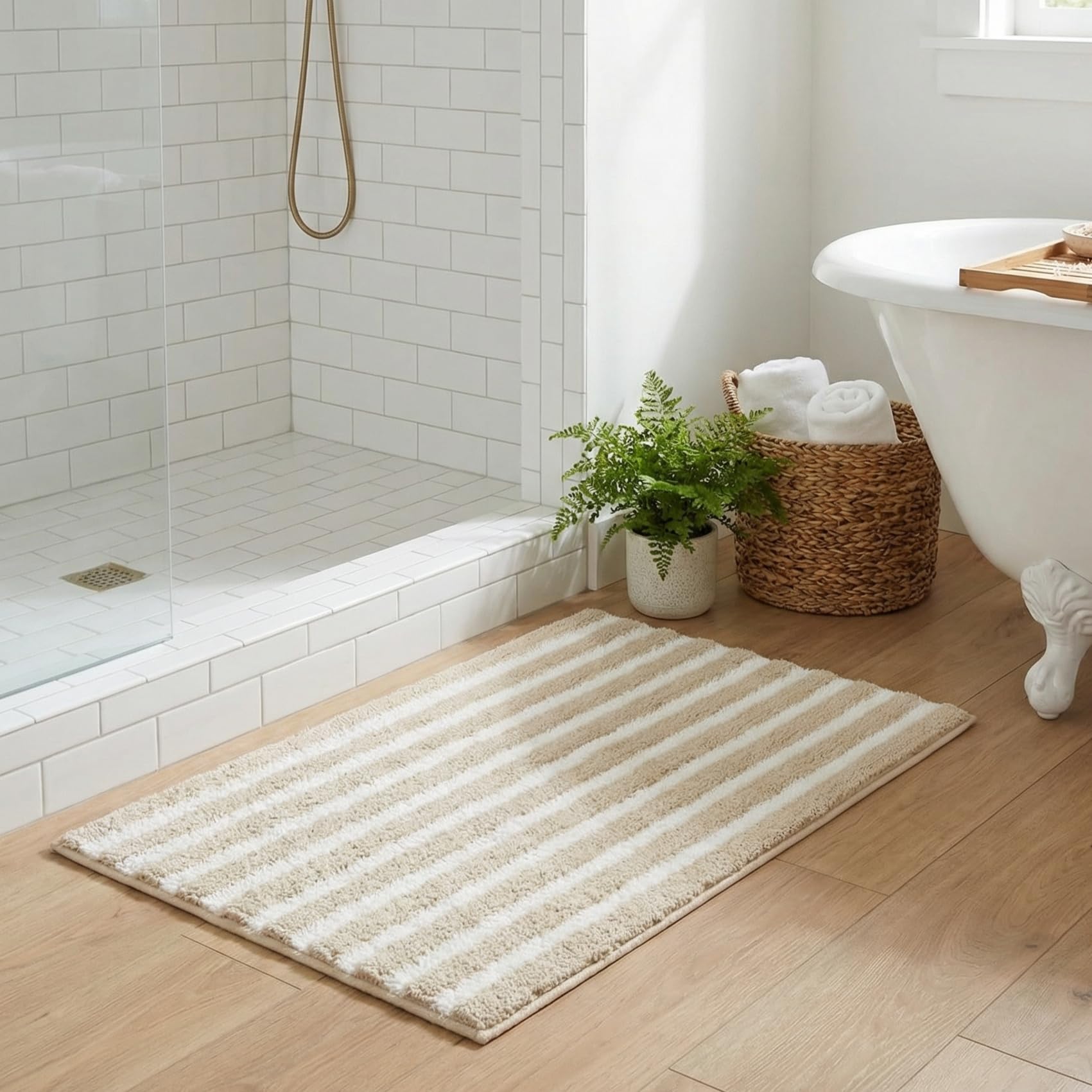GRANNY SAYS Gray Bathroom Rugs, Bath Mats for Bathroom Non-Slip, Super Soft and Water Absorbent, Microfiber Bath Rugs, Machine Wash Dry, Bath Rugs for Floor, Tub and Shower, 16" x 24"