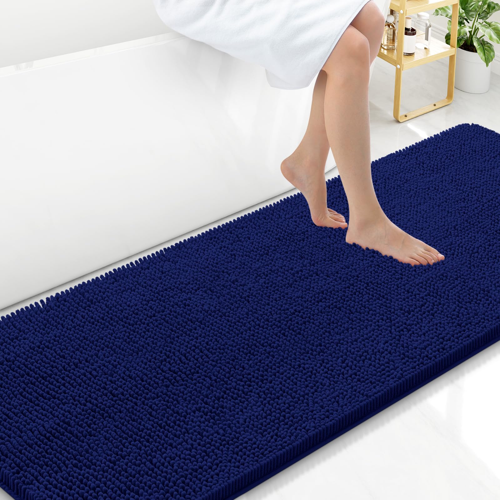 Arotive Bathroom Rugs 30x20, Extra Soft Absorbent Shaggy Chenille Bath Rugs, Machine Washable Rubber Backing Non-Slip Bath Mats for Bathroom Floor Tub and Shower, Home Decor Accessories, Grey