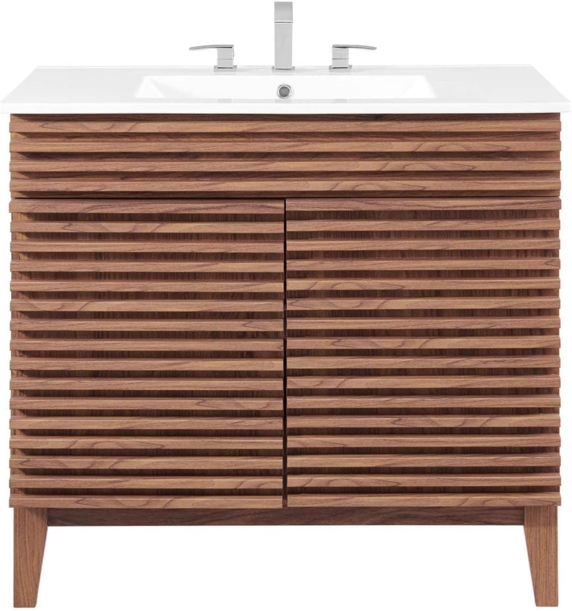 Modway Render 36" Bathroom Vanity in Walnut White