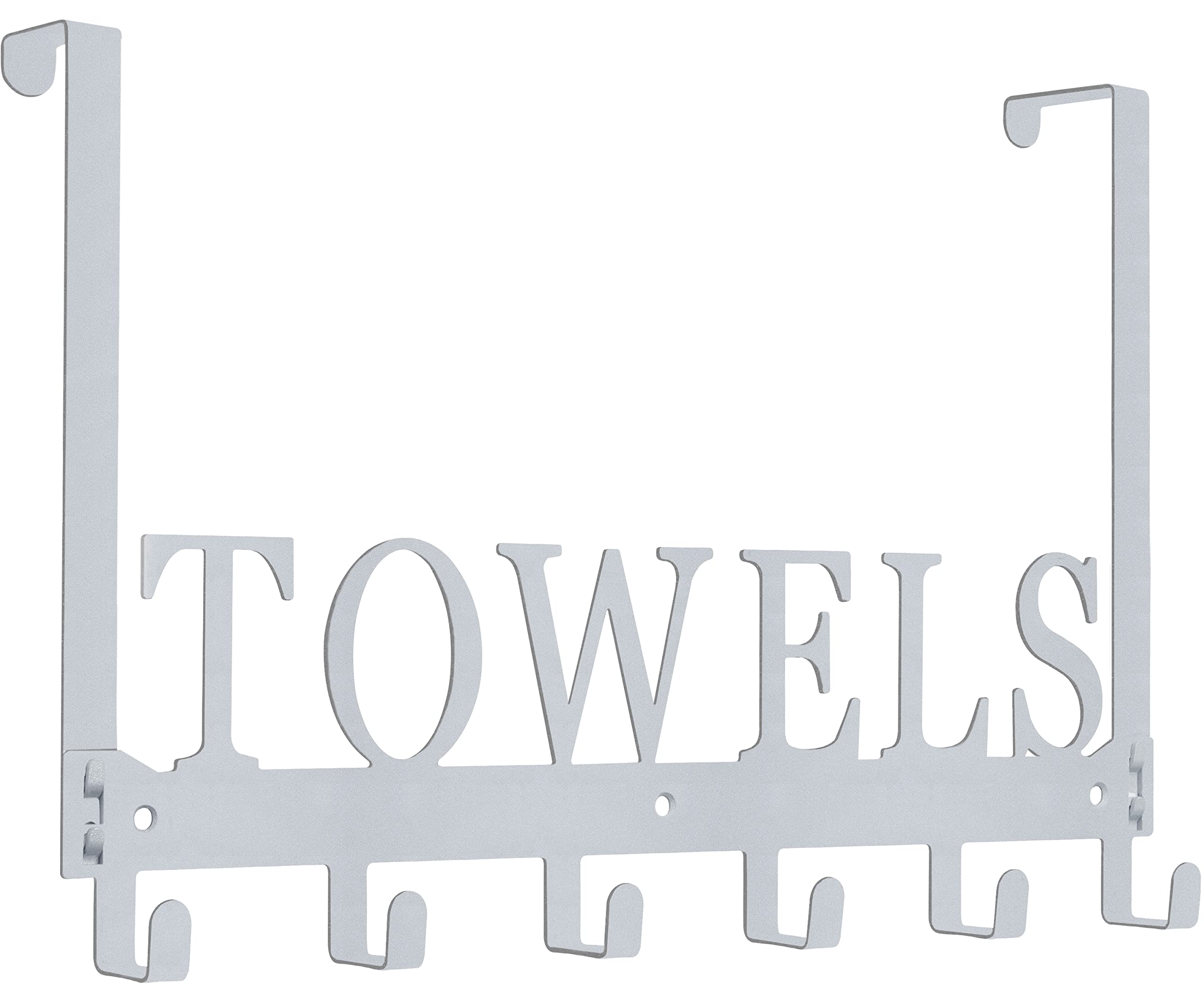 Kuhome Over The Door Hooks, Towel Holder for Bathroom, Door Mount Towel Rack Towel Hooks for Bedroom Beach Towels Bathrobe Wall Mount Hang on The Door Cabinet Cupboard Metal Sandblasted (Black)