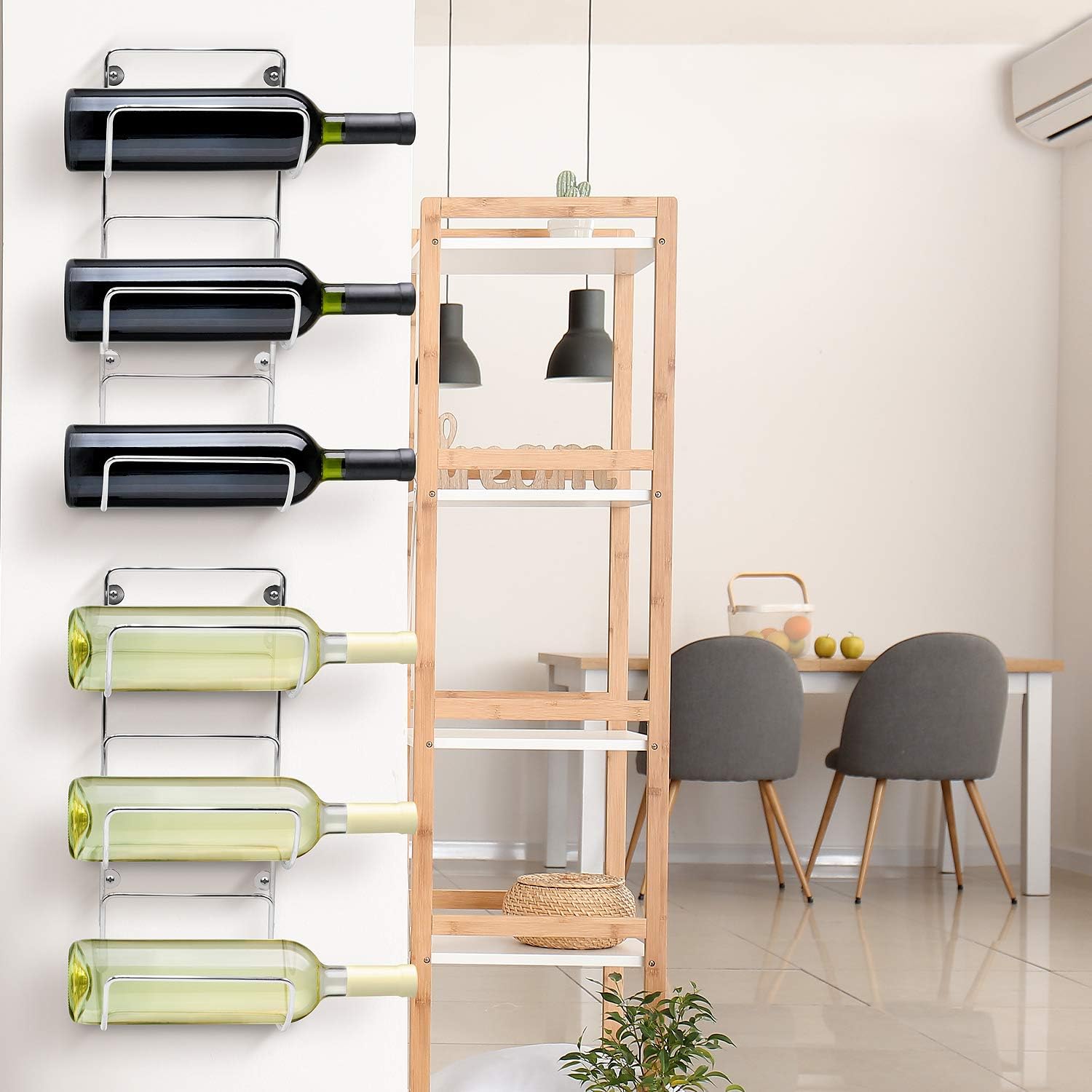 Sorbus Towel Holder for Bathroom Wall - 6 Level Wall Mounted Towel Rack Shelves for Rolled Bath Towels, Washcloths, Linen - Silver Hanging Towel Racks for Bathroom, Spa, Salon, Towel Storage Organizer