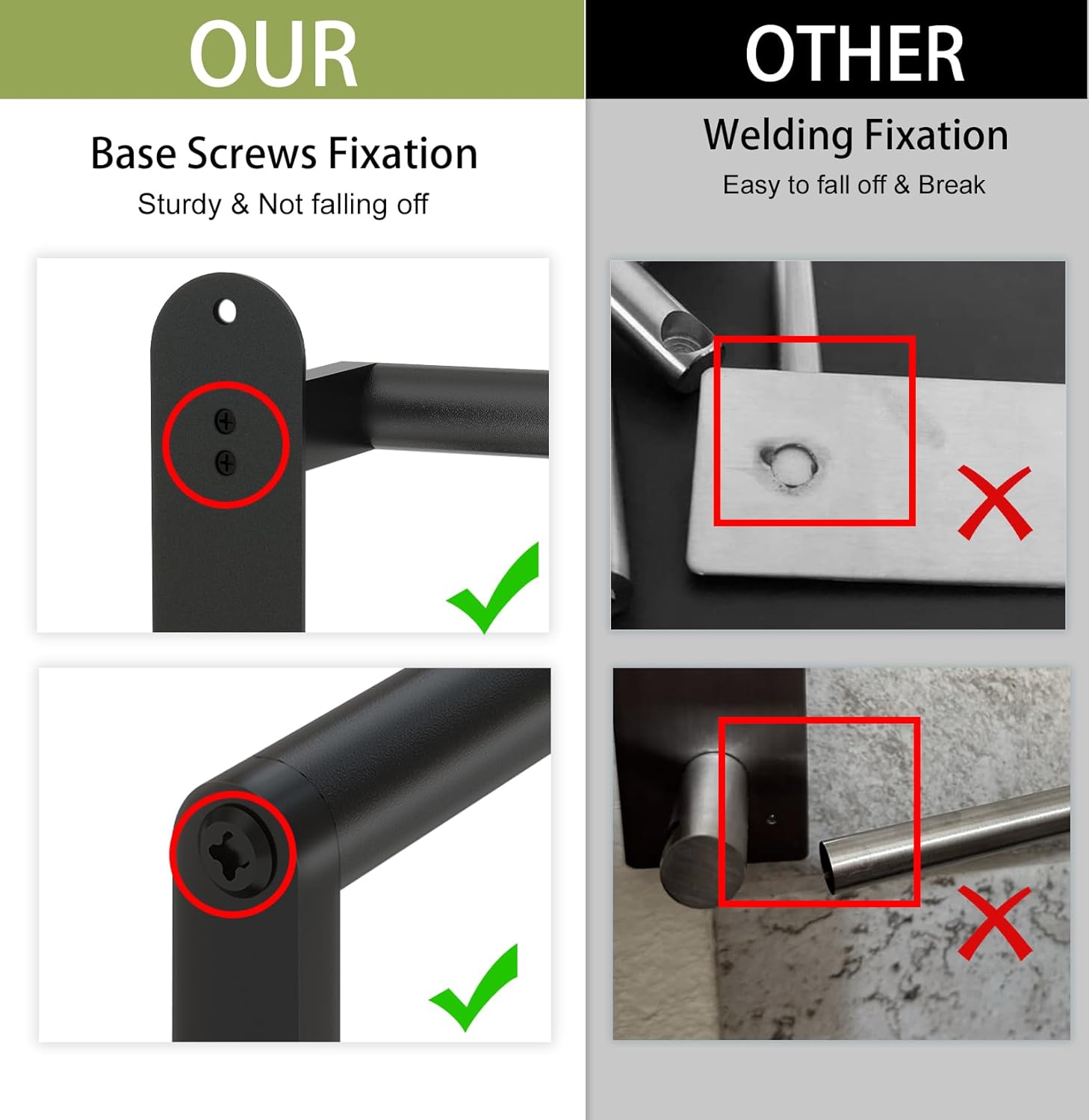 Double Towel Bar 32 Inch, Towel Racks for Bathroom, Wall Mount Bathroom Towel Holder, Stainless Steel Bathroom Towel Rack, Towel Rod Double Towel Hanger(Matte Black)