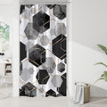 Litabel Blue Shower Curtain Set, Modern Geometric Art Decor Waterproof Bath Curtain, Abstract Fabric Shower Curtain for Bathroom, 72x72 Inch
