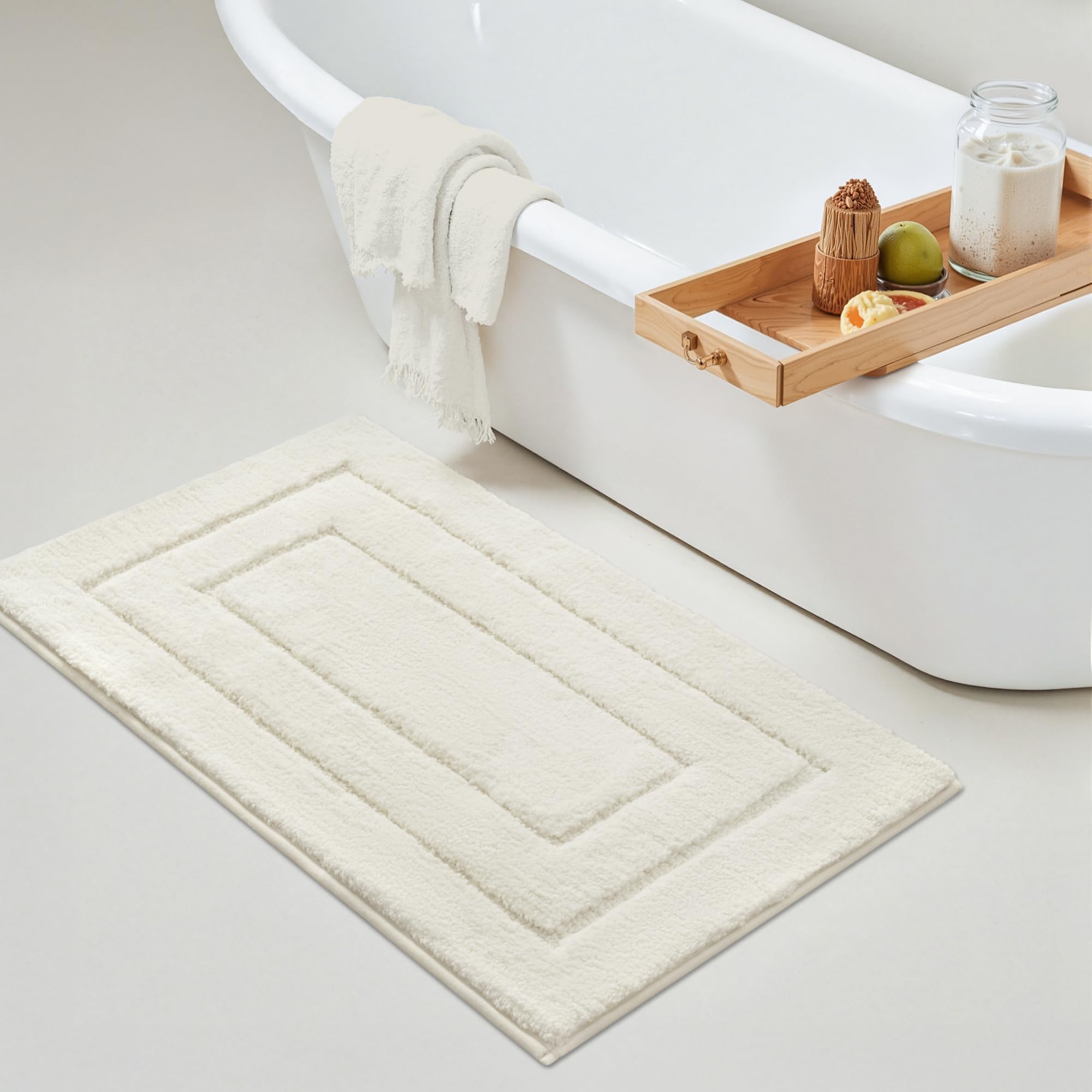 GRANNY SAYS Gray Bathroom Rugs, Bath Mats for Bathroom Non-Slip, Super Soft and Water Absorbent, Microfiber Bath Rugs, Machine Wash Dry, Bath Rugs for Floor, Tub and Shower, 16" x 24"