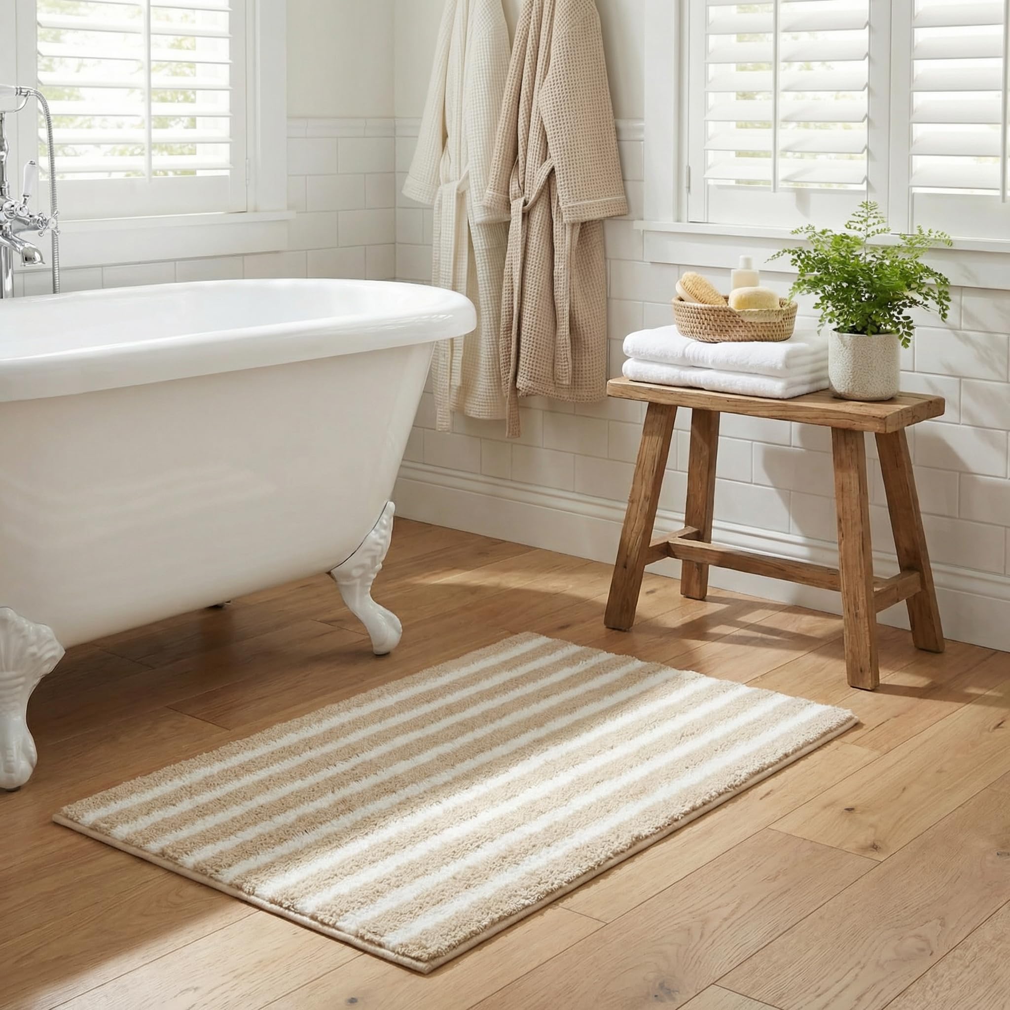 GRANNY SAYS Gray Bathroom Rugs, Bath Mats for Bathroom Non-Slip, Super Soft and Water Absorbent, Microfiber Bath Rugs, Machine Wash Dry, Bath Rugs for Floor, Tub and Shower, 16" x 24"