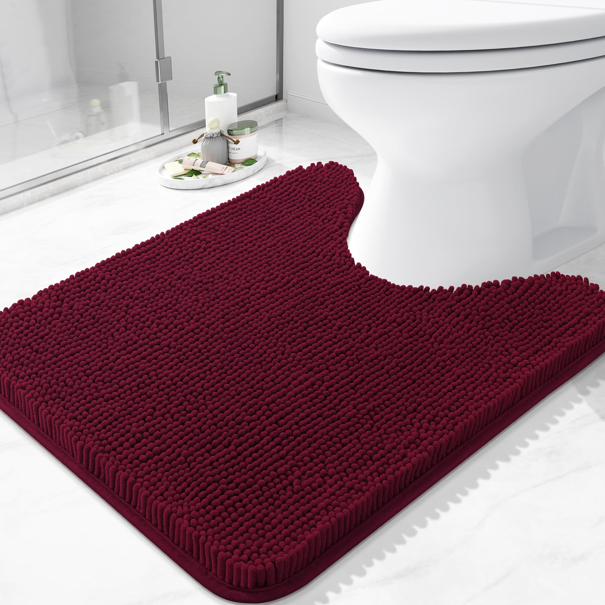 Arotive Bathroom Rugs 30x20, Extra Soft Absorbent Shaggy Chenille Bath Rugs, Machine Washable Rubber Backing Non-Slip Bath Mats for Bathroom Floor Tub and Shower, Home Decor Accessories, Grey