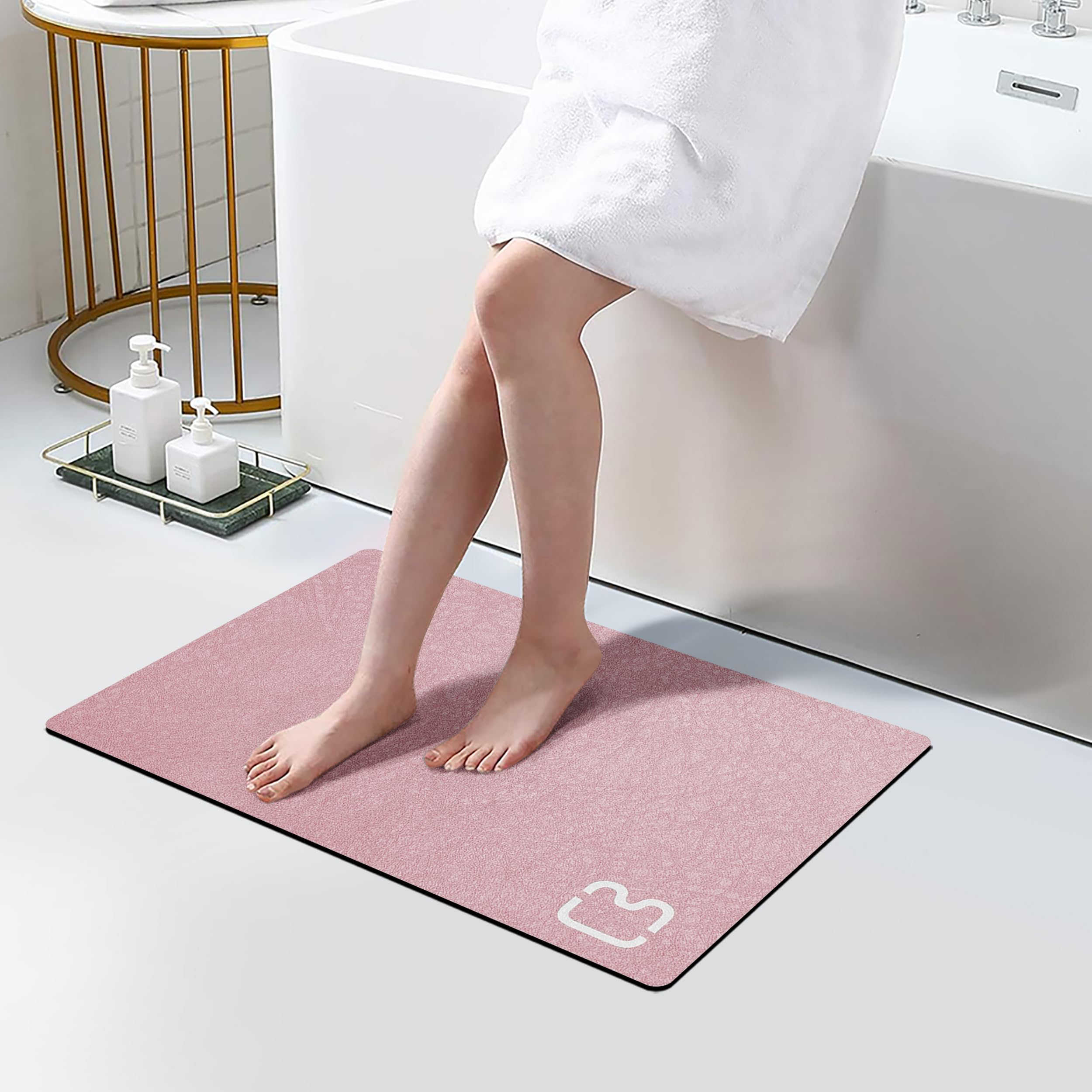 Bathroom Runner Mat Rugs Long Diatomite Stone Bath Mat Large Super Absorbent Diatomaceous Earth Bath Mat Non Slip Rubber Backed Fast Dry Shower Mat Thin Bathroom Rugs Floor Mat,15.7"x47.2",Grey