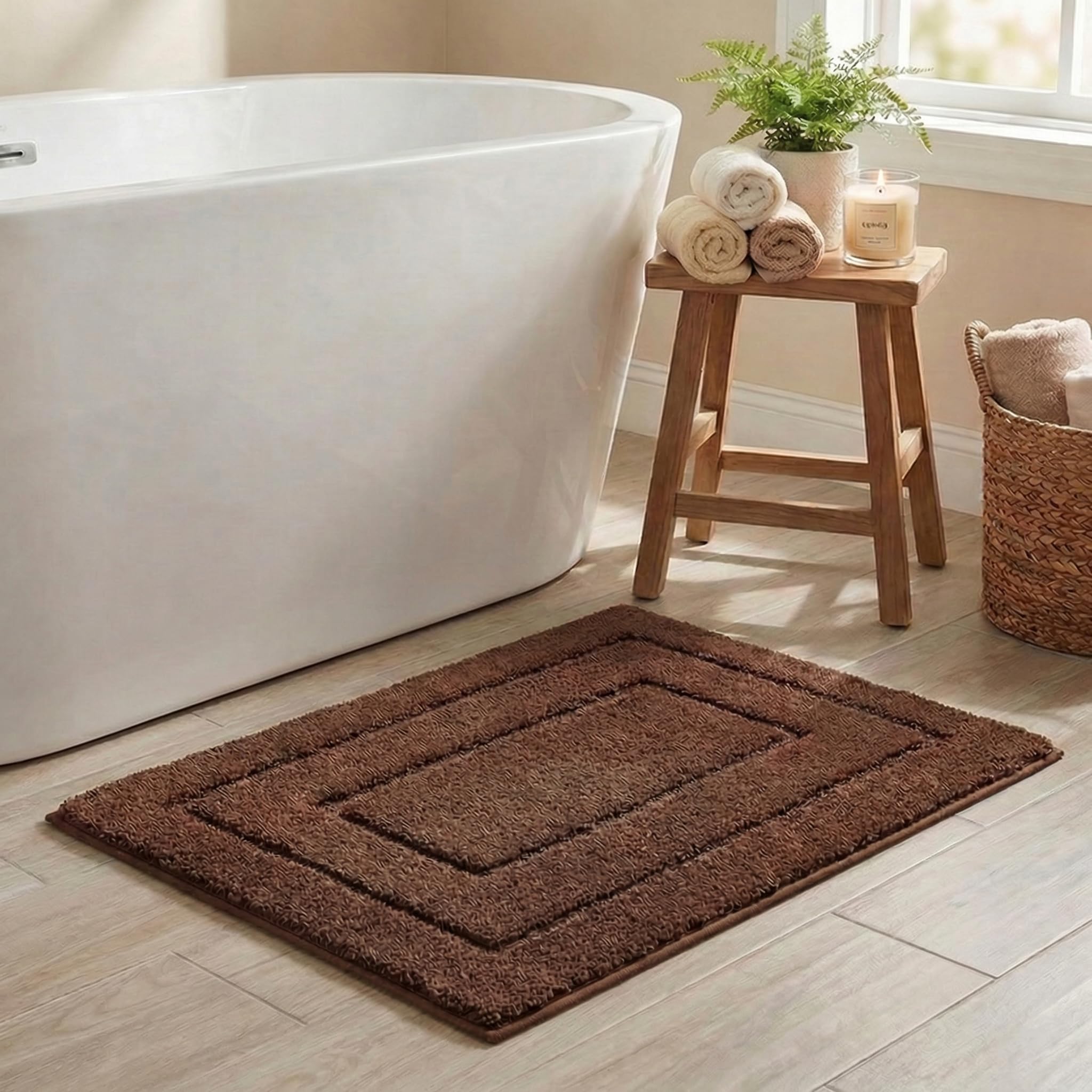 GRANNY SAYS Gray Bathroom Rugs, Bath Mats for Bathroom Non-Slip, Super Soft and Water Absorbent, Microfiber Bath Rugs, Machine Wash Dry, Bath Rugs for Floor, Tub and Shower, 16" x 24"