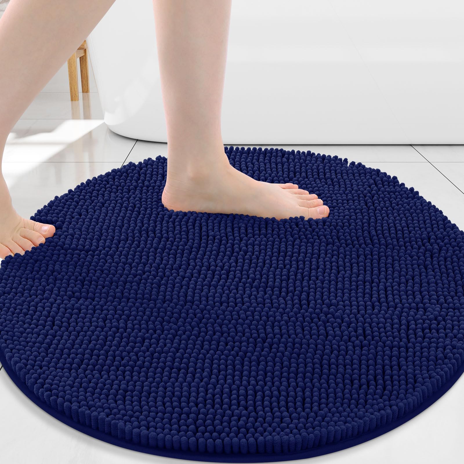 Arotive Bathroom Rugs 30x20, Extra Soft Absorbent Shaggy Chenille Bath Rugs, Machine Washable Rubber Backing Non-Slip Bath Mats for Bathroom Floor Tub and Shower, Home Decor Accessories, Grey