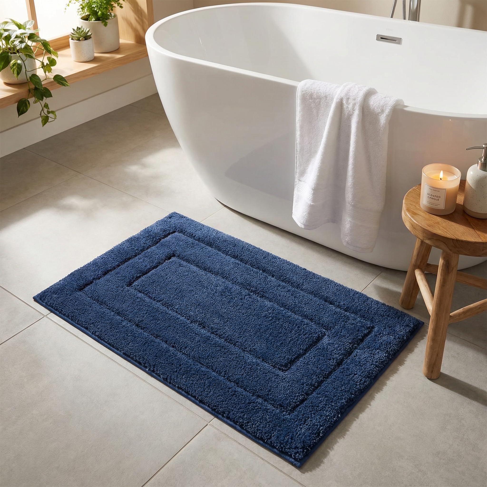 GRANNY SAYS Gray Bathroom Rugs, Bath Mats for Bathroom Non-Slip, Super Soft and Water Absorbent, Microfiber Bath Rugs, Machine Wash Dry, Bath Rugs for Floor, Tub and Shower, 16" x 24"