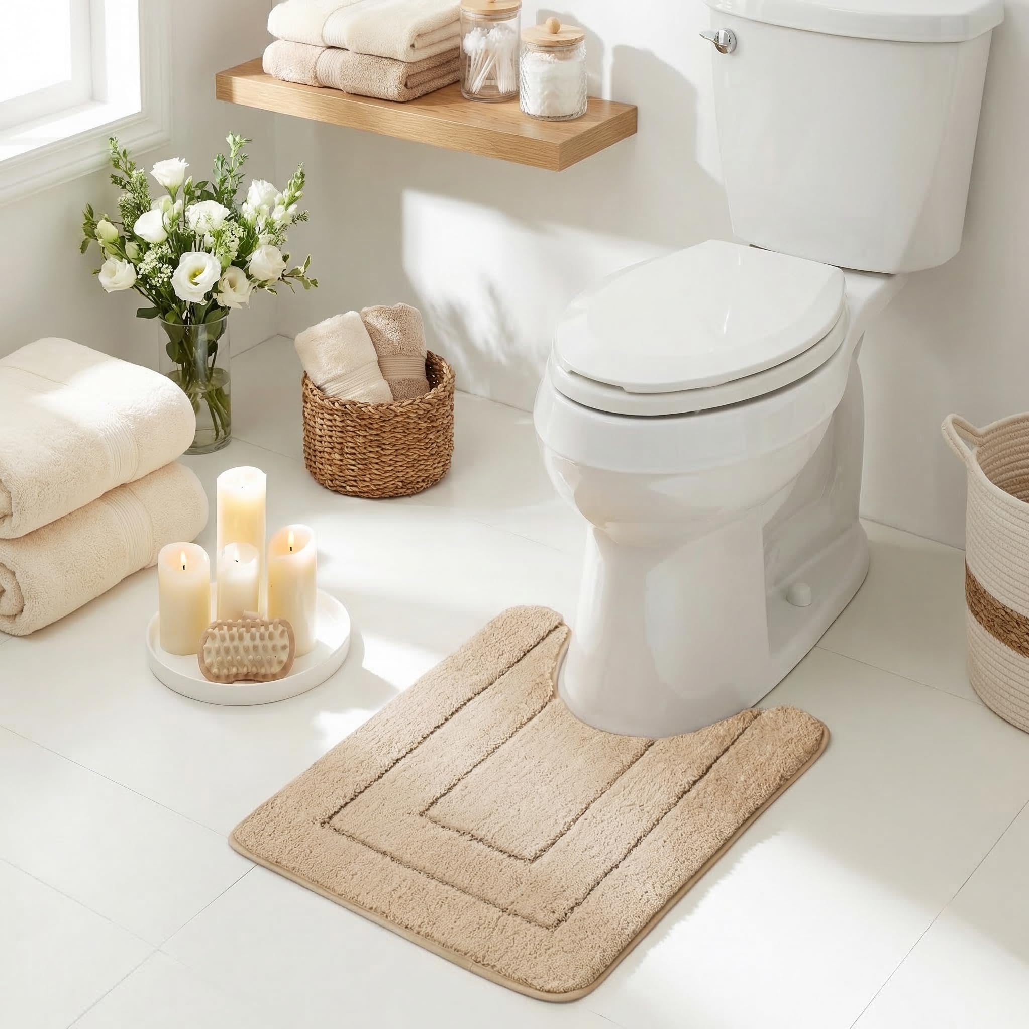 GRANNY SAYS Gray Bathroom Rugs, Bath Mats for Bathroom Non-Slip, Super Soft and Water Absorbent, Microfiber Bath Rugs, Machine Wash Dry, Bath Rugs for Floor, Tub and Shower, 16" x 24"