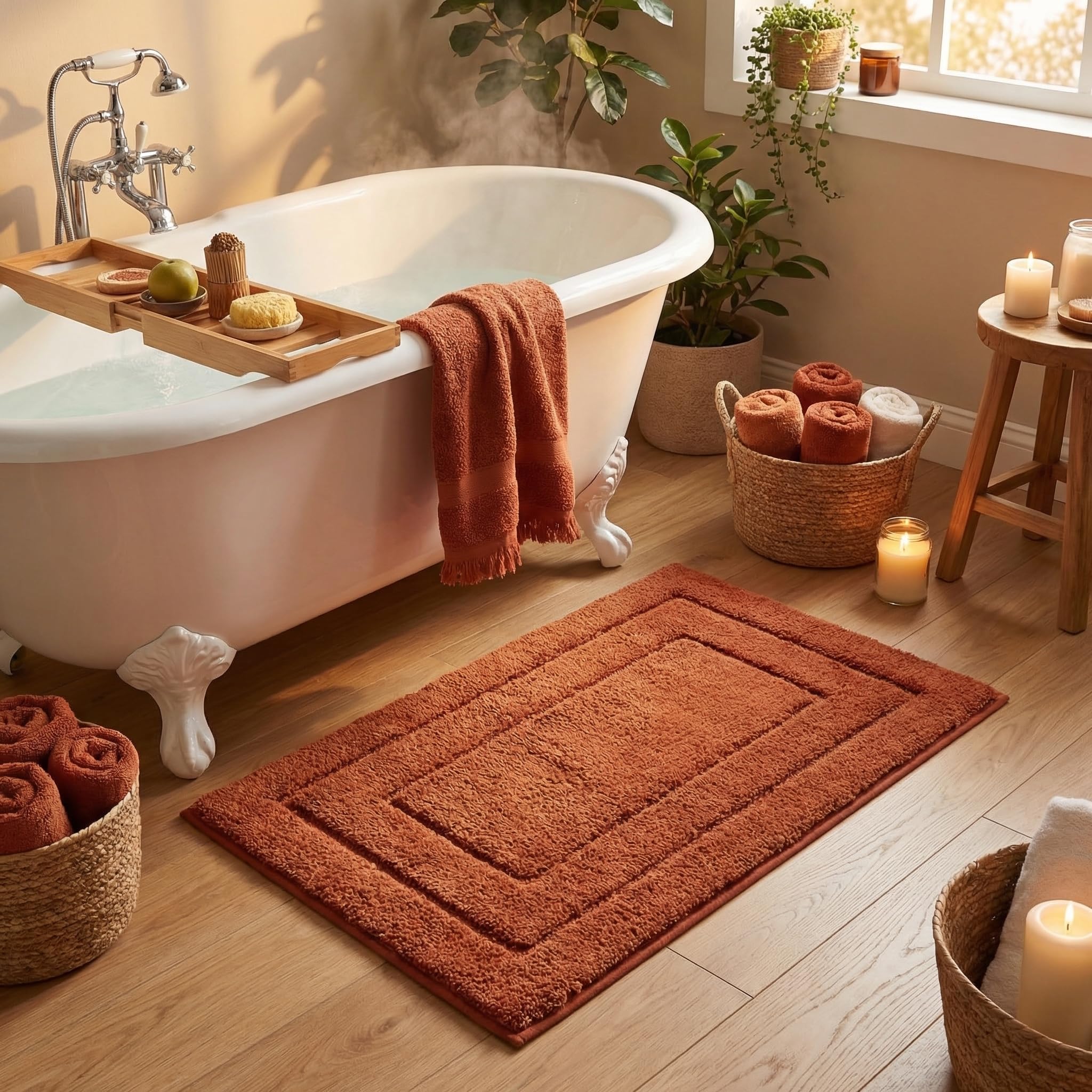 GRANNY SAYS Gray Bathroom Rugs, Bath Mats for Bathroom Non-Slip, Super Soft and Water Absorbent, Microfiber Bath Rugs, Machine Wash Dry, Bath Rugs for Floor, Tub and Shower, 16" x 24"