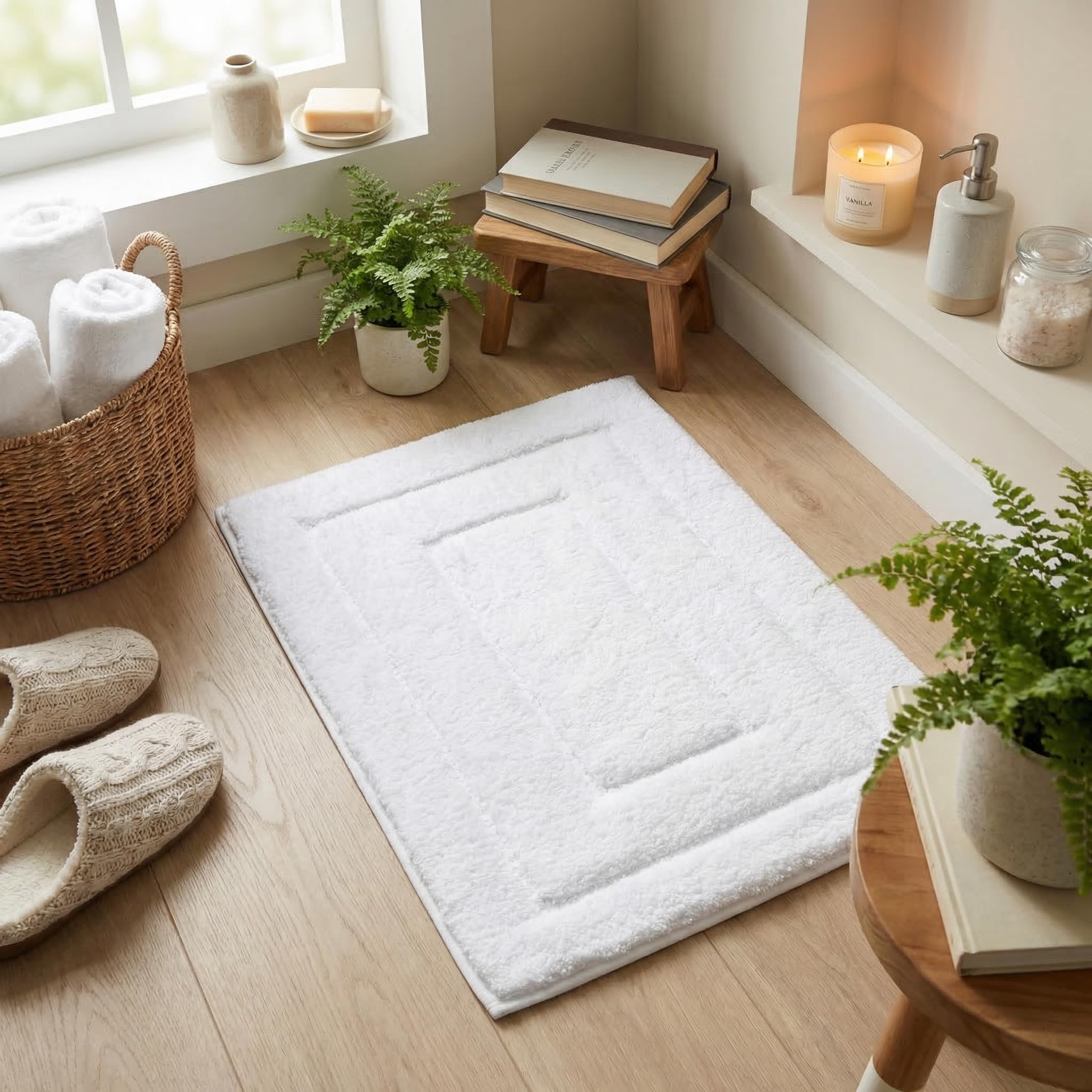 GRANNY SAYS Gray Bathroom Rugs, Bath Mats for Bathroom Non-Slip, Super Soft and Water Absorbent, Microfiber Bath Rugs, Machine Wash Dry, Bath Rugs for Floor, Tub and Shower, 16" x 24"