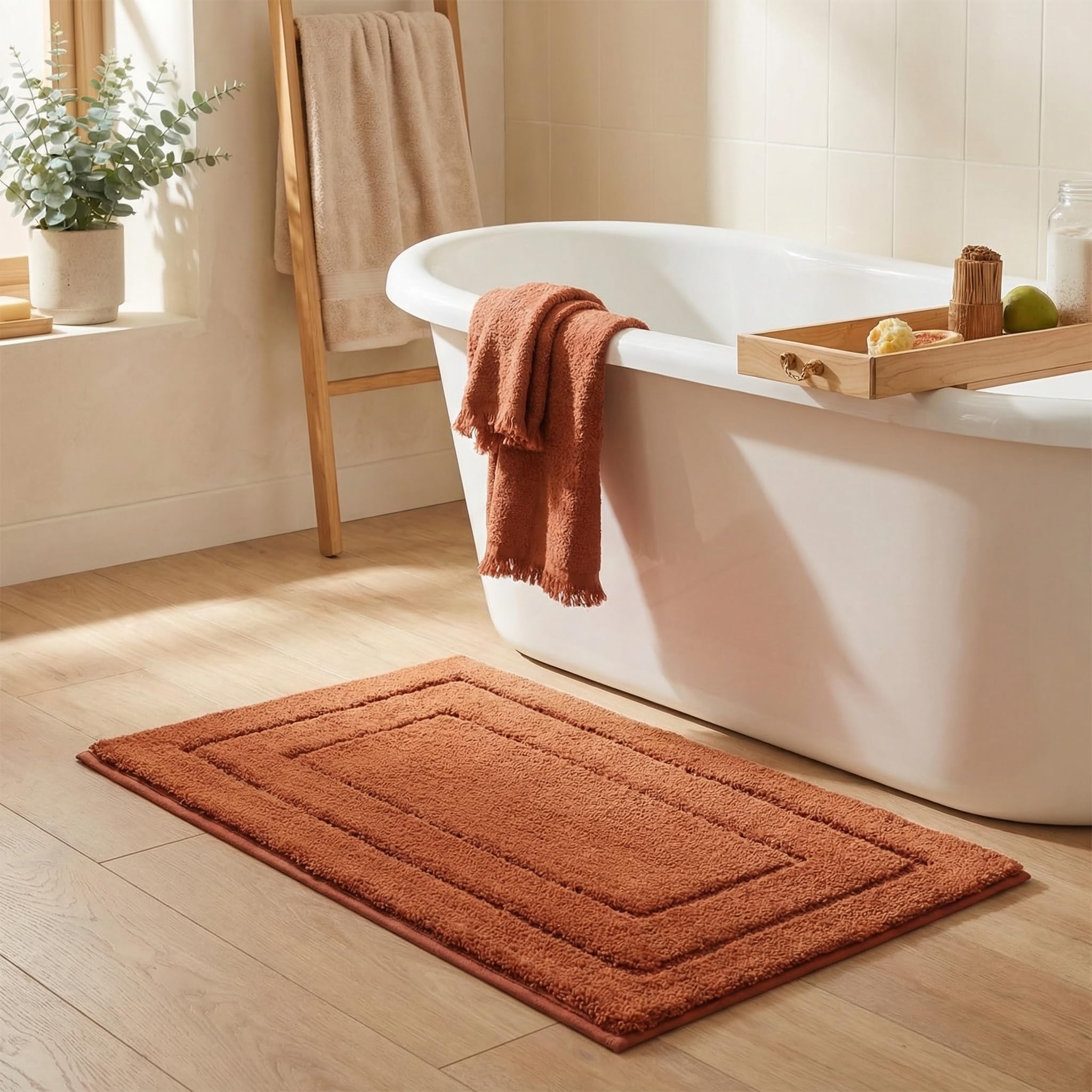 GRANNY SAYS Gray Bathroom Rugs, Bath Mats for Bathroom Non-Slip, Super Soft and Water Absorbent, Microfiber Bath Rugs, Machine Wash Dry, Bath Rugs for Floor, Tub and Shower, 16" x 24"