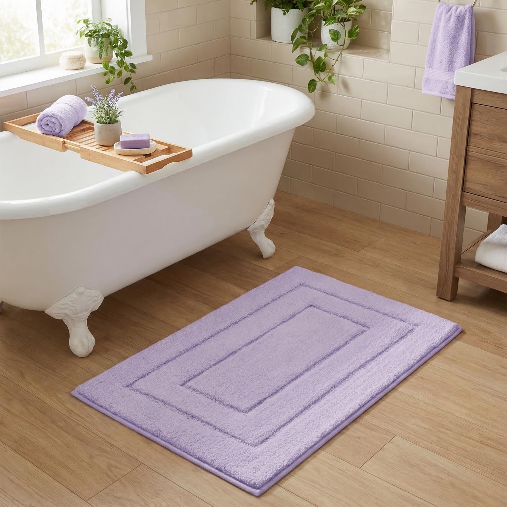 GRANNY SAYS Gray Bathroom Rugs, Bath Mats for Bathroom Non-Slip, Super Soft and Water Absorbent, Microfiber Bath Rugs, Machine Wash Dry, Bath Rugs for Floor, Tub and Shower, 16" x 24"