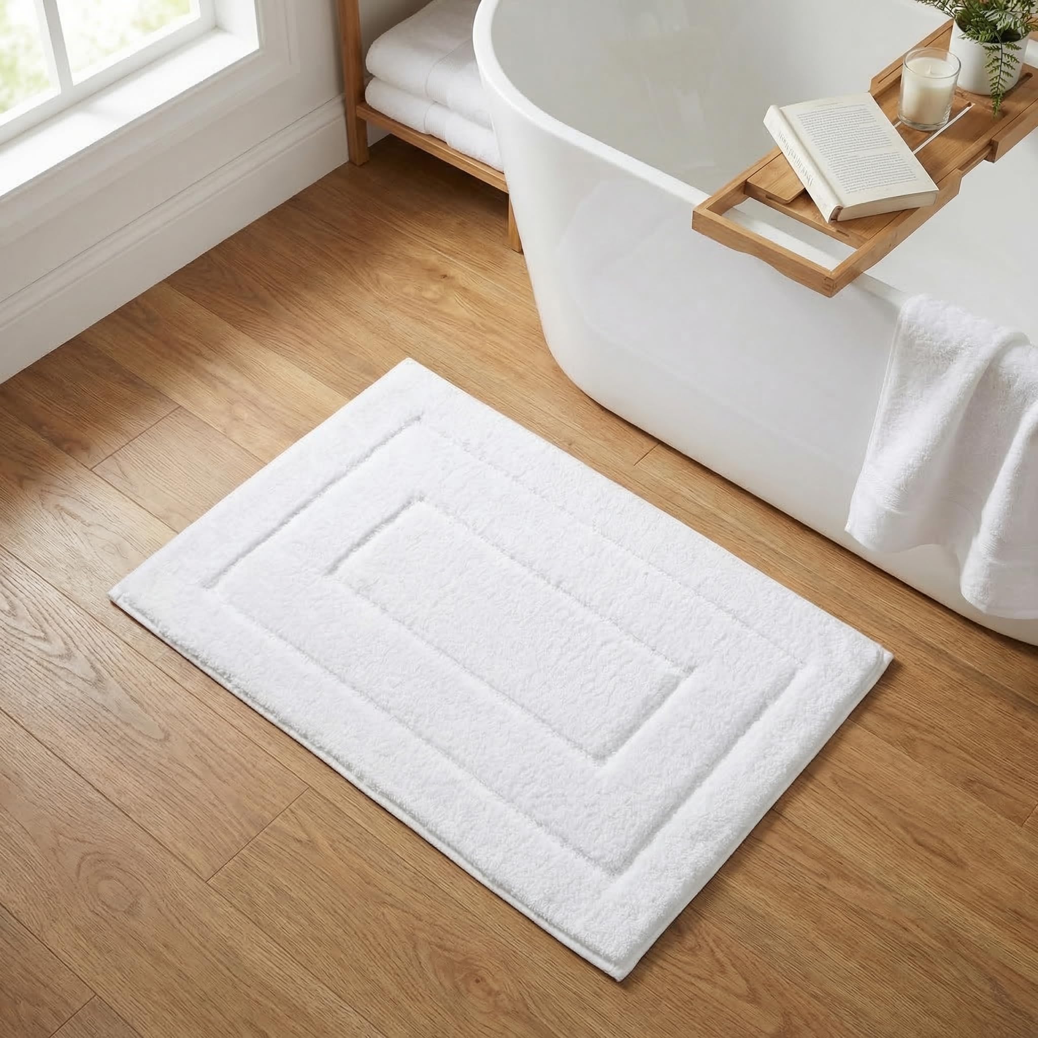 GRANNY SAYS Gray Bathroom Rugs, Bath Mats for Bathroom Non-Slip, Super Soft and Water Absorbent, Microfiber Bath Rugs, Machine Wash Dry, Bath Rugs for Floor, Tub and Shower, 16" x 24"