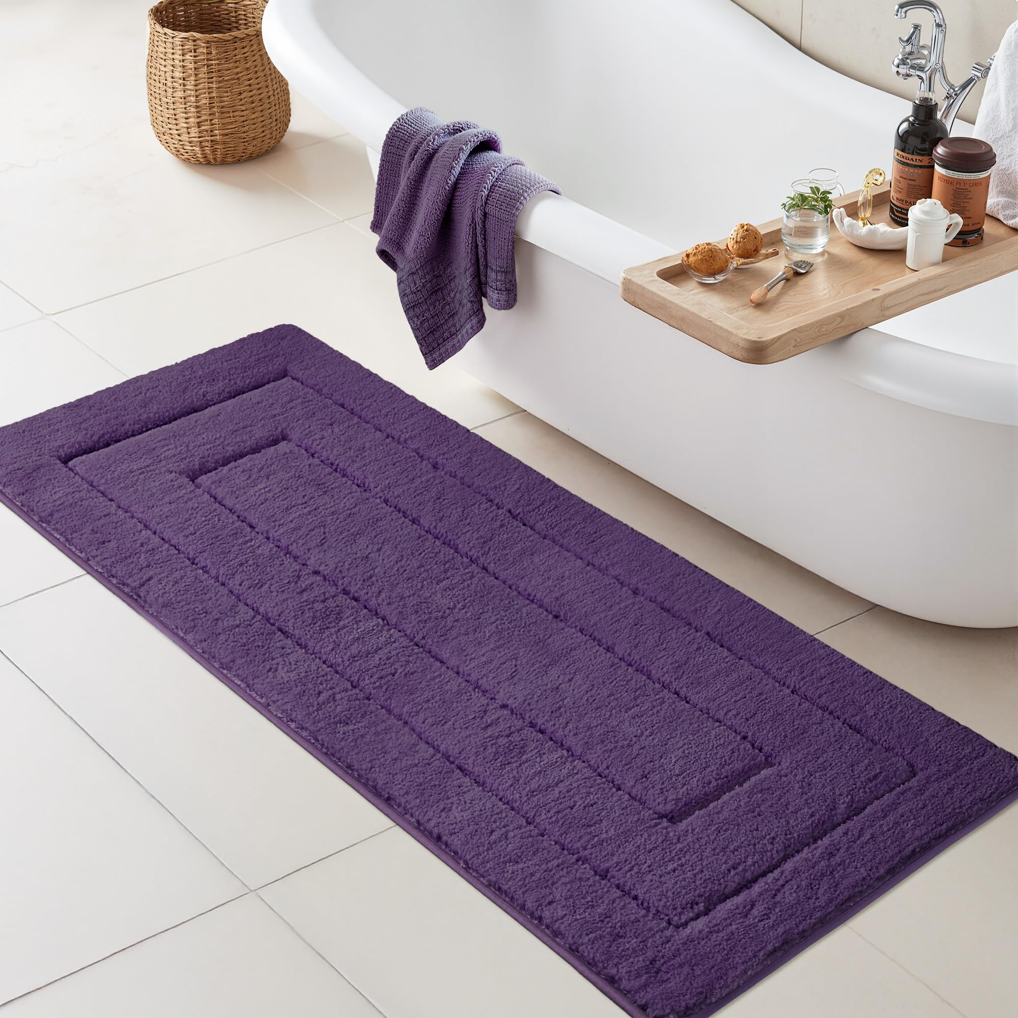 GRANNY SAYS Gray Bathroom Rugs, Bath Mats for Bathroom Non-Slip, Super Soft and Water Absorbent, Microfiber Bath Rugs, Machine Wash Dry, Bath Rugs for Floor, Tub and Shower, 16" x 24"