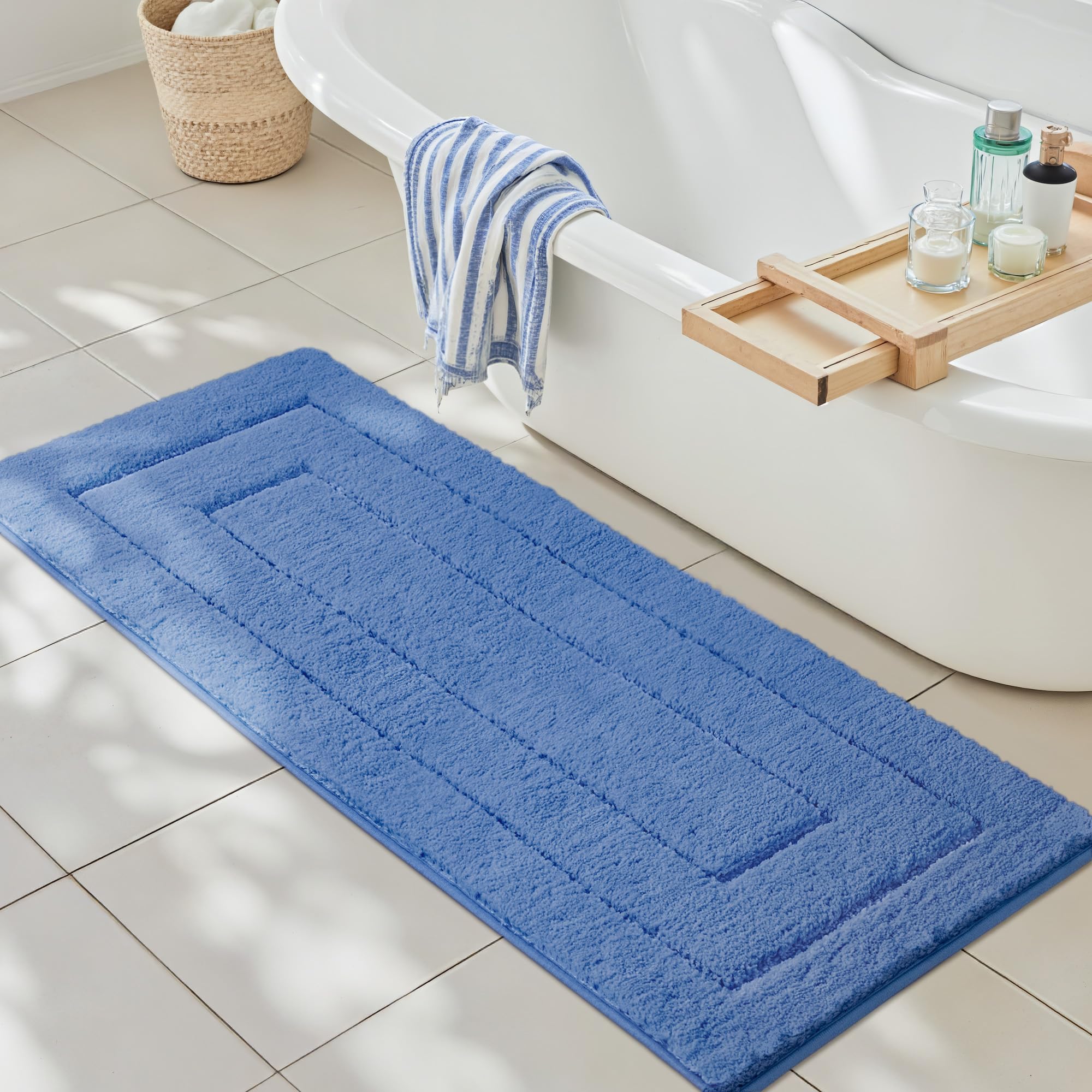 GRANNY SAYS Gray Bathroom Rugs, Bath Mats for Bathroom Non-Slip, Super Soft and Water Absorbent, Microfiber Bath Rugs, Machine Wash Dry, Bath Rugs for Floor, Tub and Shower, 16" x 24"