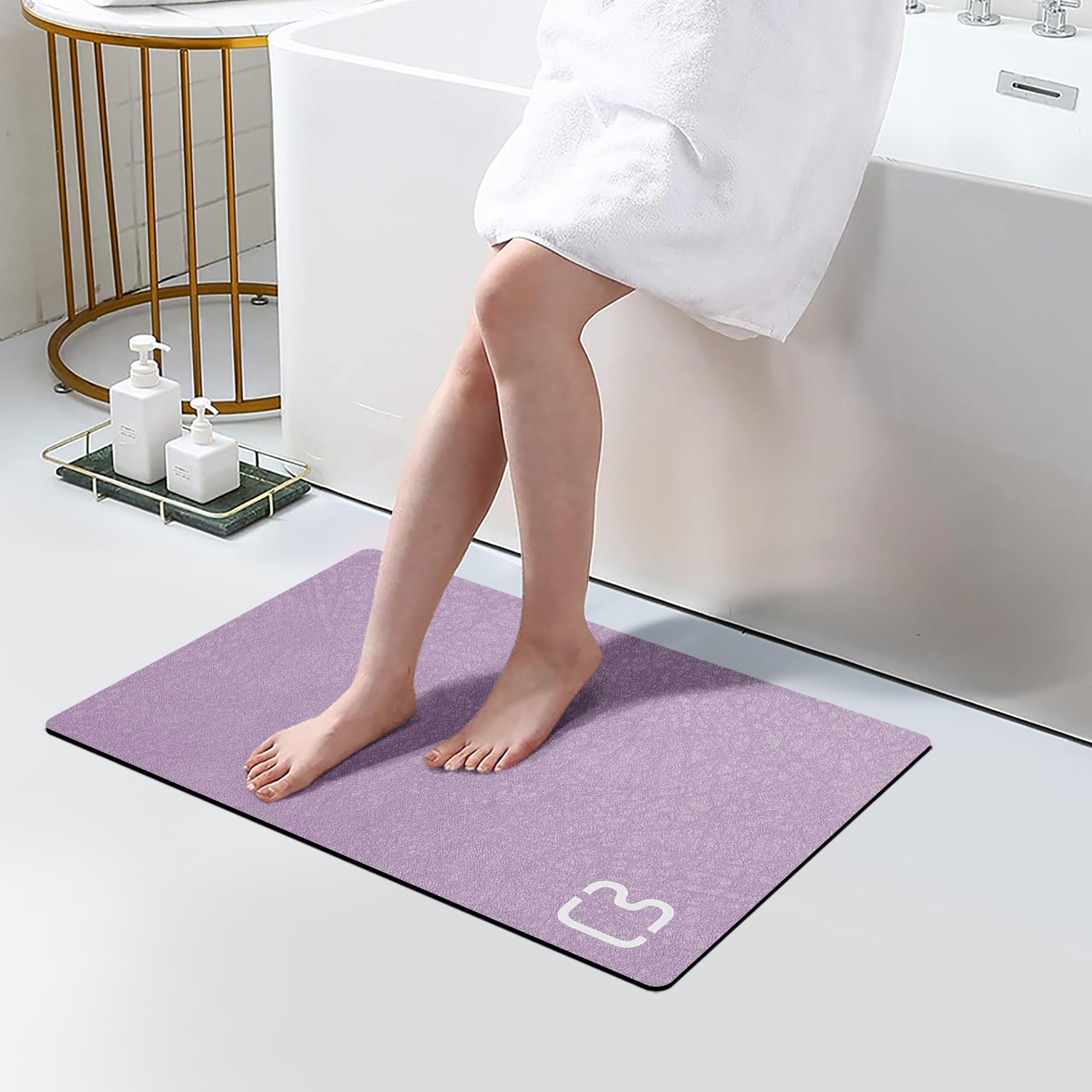 Bathroom Runner Mat Rugs Long Diatomite Stone Bath Mat Large Super Absorbent Diatomaceous Earth Bath Mat Non Slip Rubber Backed Fast Dry Shower Mat Thin Bathroom Rugs Floor Mat,15.7"x47.2",Grey