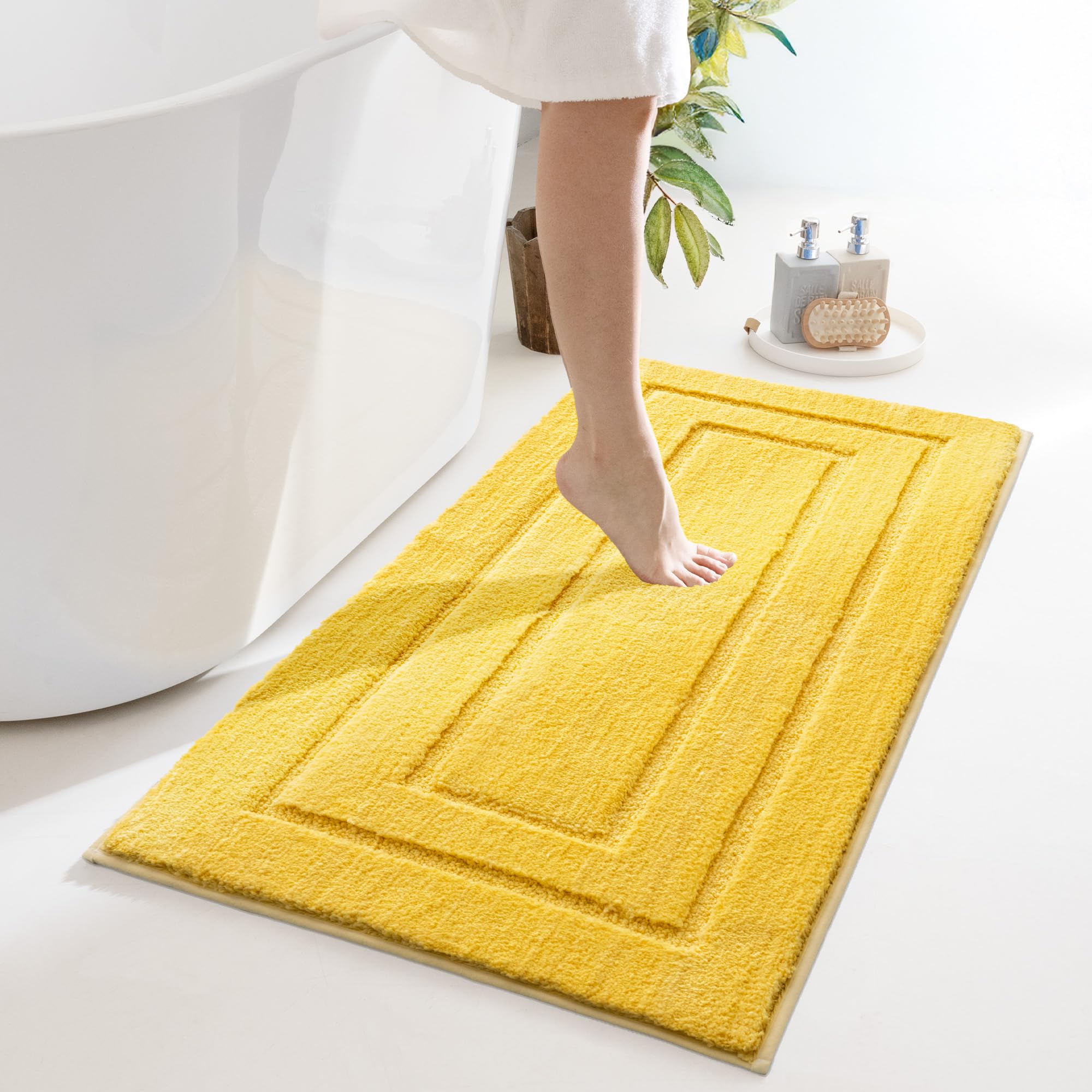 GRANNY SAYS Gray Bathroom Rugs, Bath Mats for Bathroom Non-Slip, Super Soft and Water Absorbent, Microfiber Bath Rugs, Machine Wash Dry, Bath Rugs for Floor, Tub and Shower, 16" x 24"